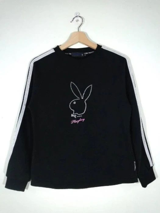 Playboy Playboy Big Logo Crewneck Black Vintage Women's Sweatshirt Size S / US 4 / IT 40 - 1 Thumbnail