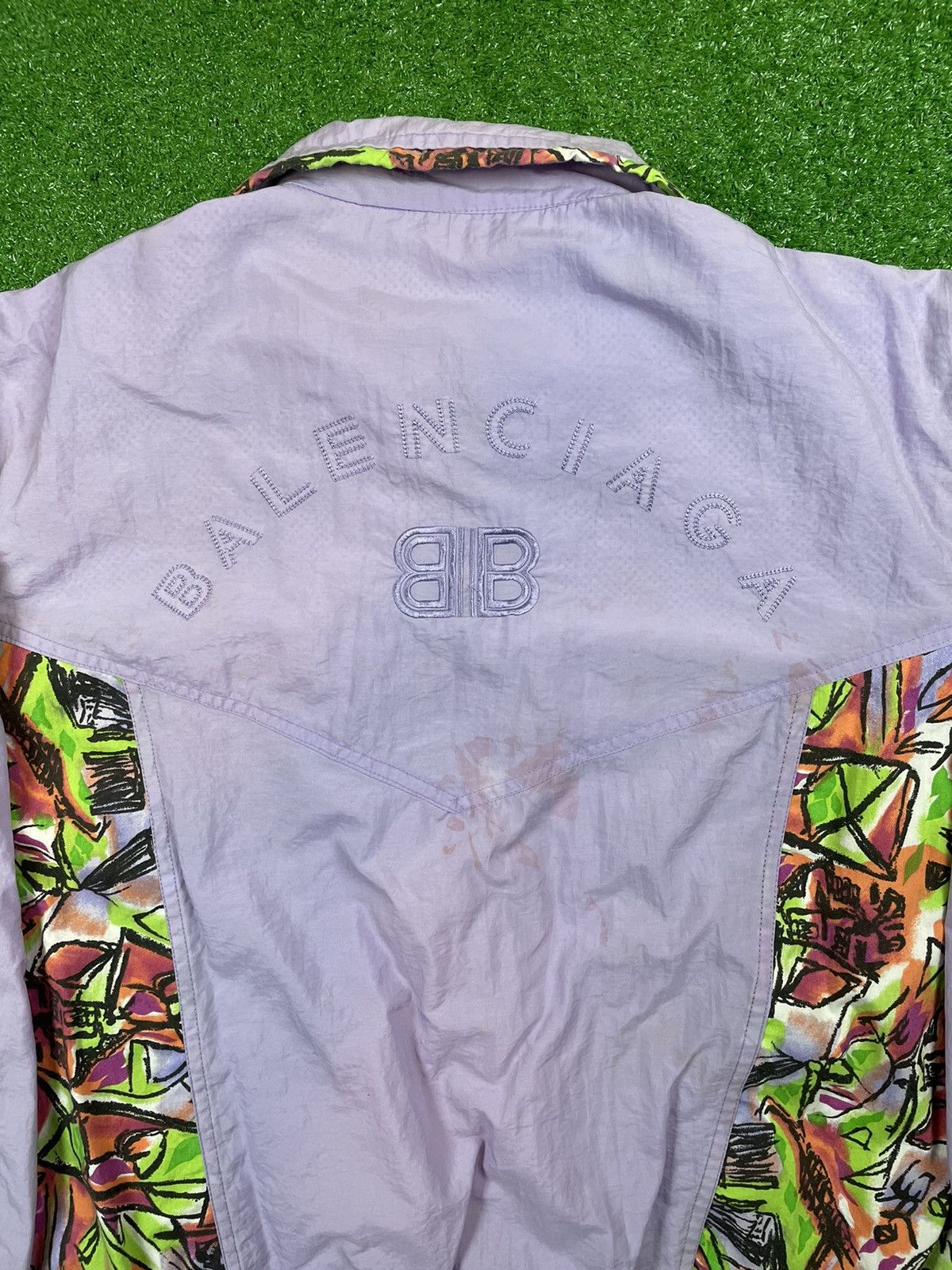 Balenciaga Vintage 90s Balenciaga Bootleg Windbreaker Jacket Purple Size US S / EU 44-46 / 1 - 7 Thumbnail