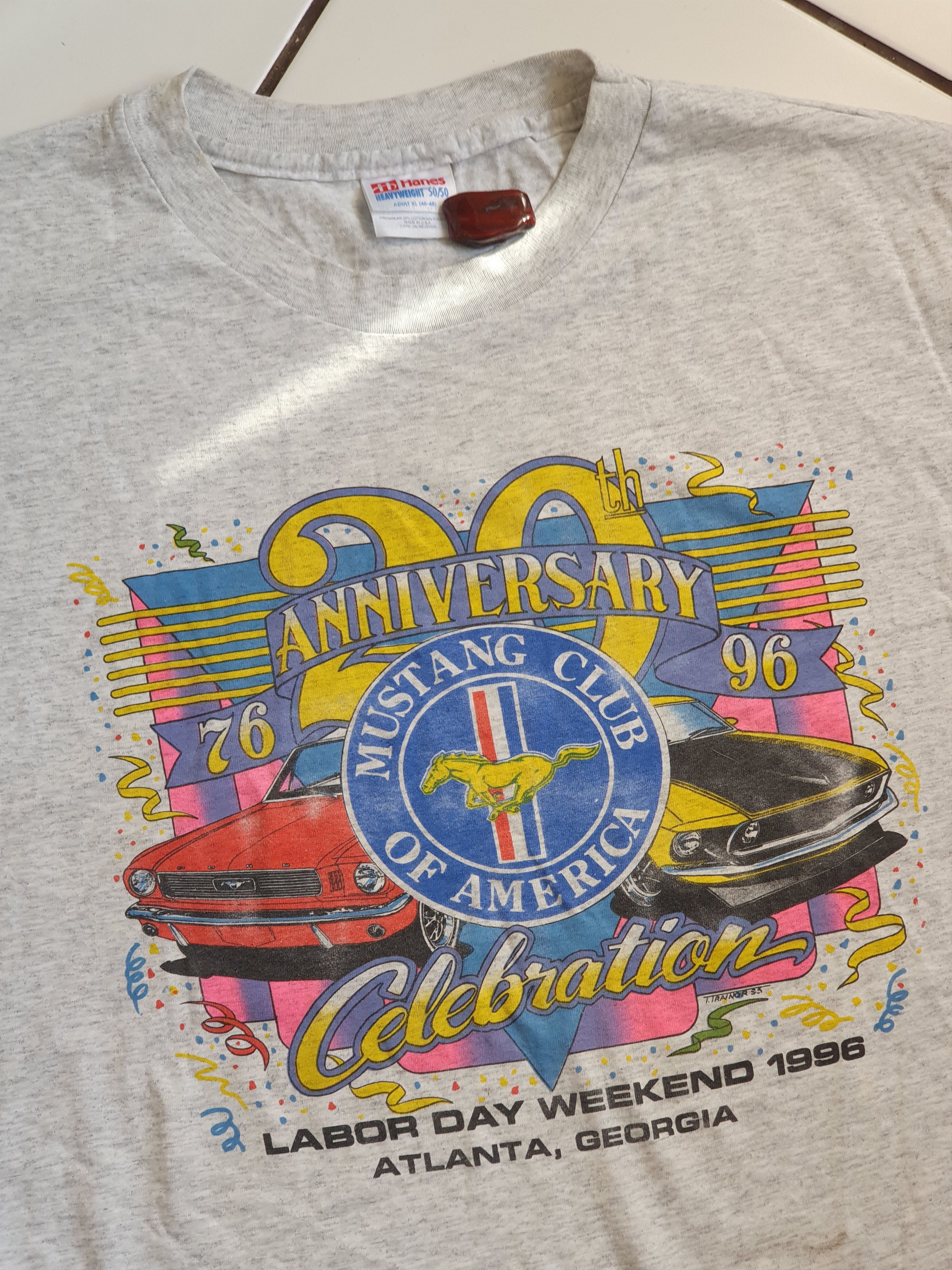 Hanes × Vintage Mustang Club of America the Vtg 1996 single stich tee,sz XL Size US XL / EU 56 / 4 - 5 Thumbnail