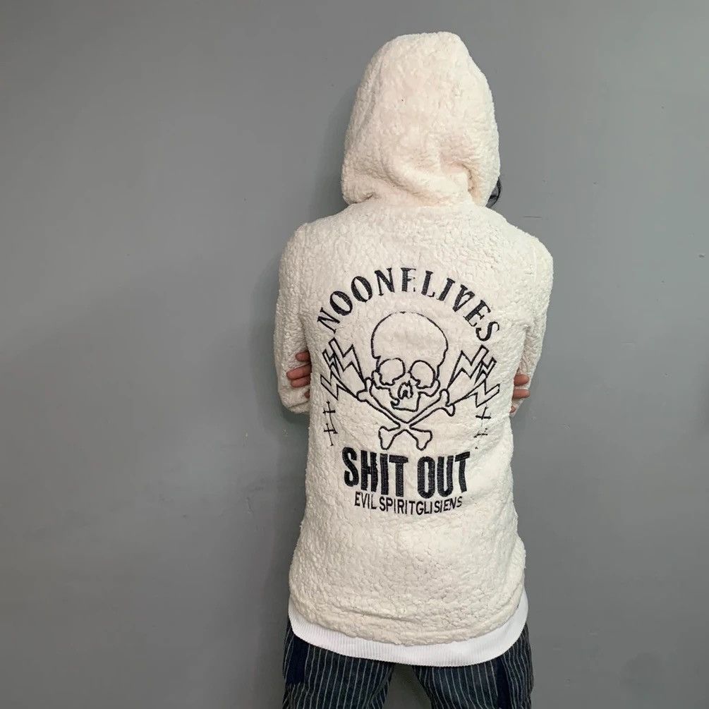 Japanese Brand × Vintage Skull Rich Of Die Brand Sherpa Fleece Hoodie Sweater Size US S / EU 44-46 / 1 - 1 Thumbnail