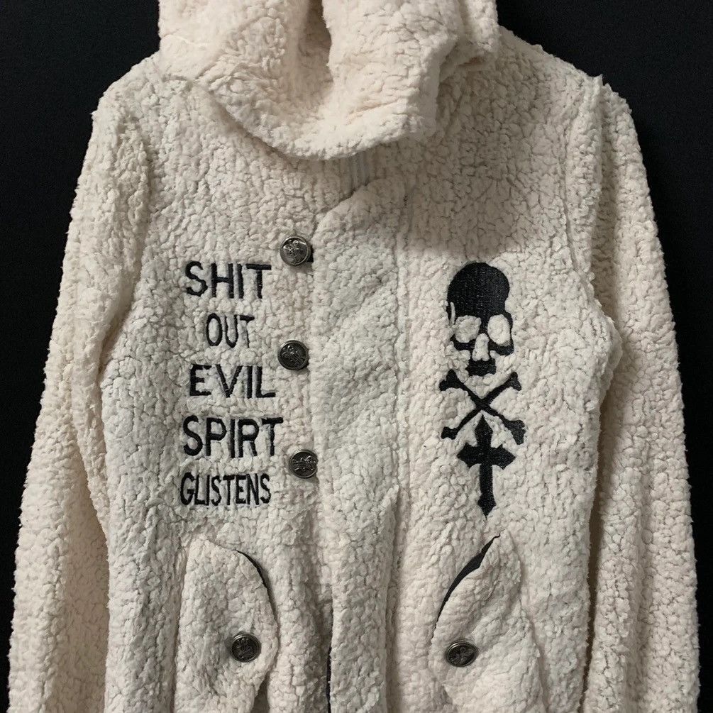 Japanese Brand × Vintage Skull Rich Of Die Brand Sherpa Fleece Hoodie Sweater Size US S / EU 44-46 / 1 - 4 Thumbnail