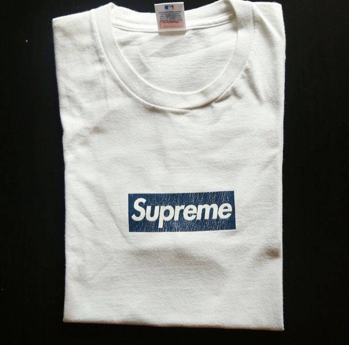 Supreme New York Yankees Box Logo Tee White