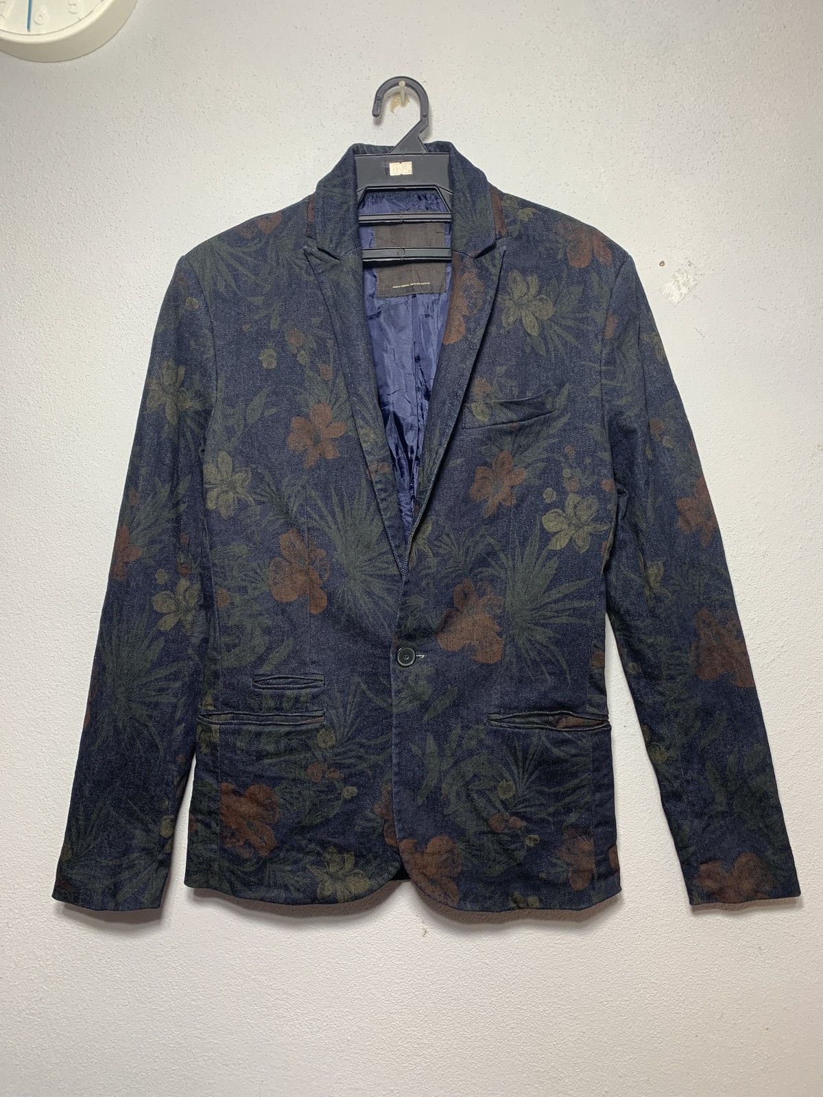 Mens floral blazer zara clearance