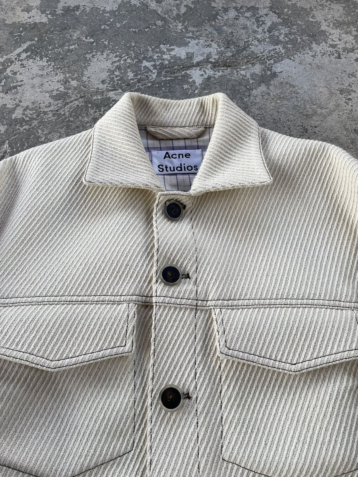 Acne Studios Ivory Oversized Crop Jacket Size US S / EU 44-46 / 1 - 3 Thumbnail