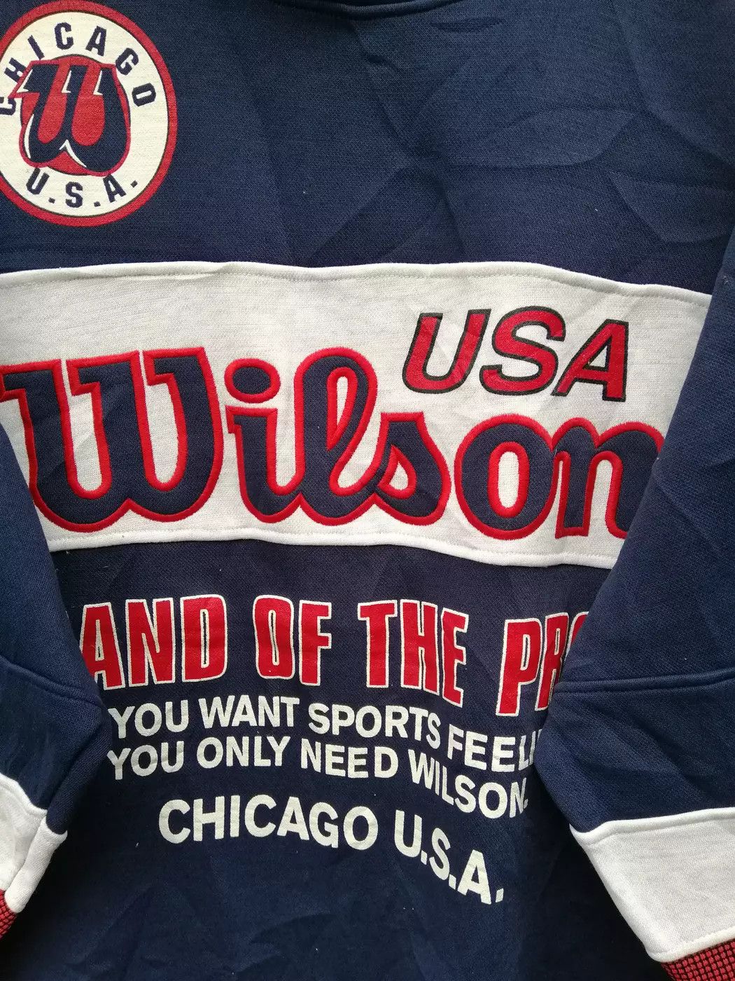 Wilson Vintage 90s Wilson Chicago USA Multicolour Sweatshirt B25 Size US L / EU 52-54 / 3 - 4 Thumbnail