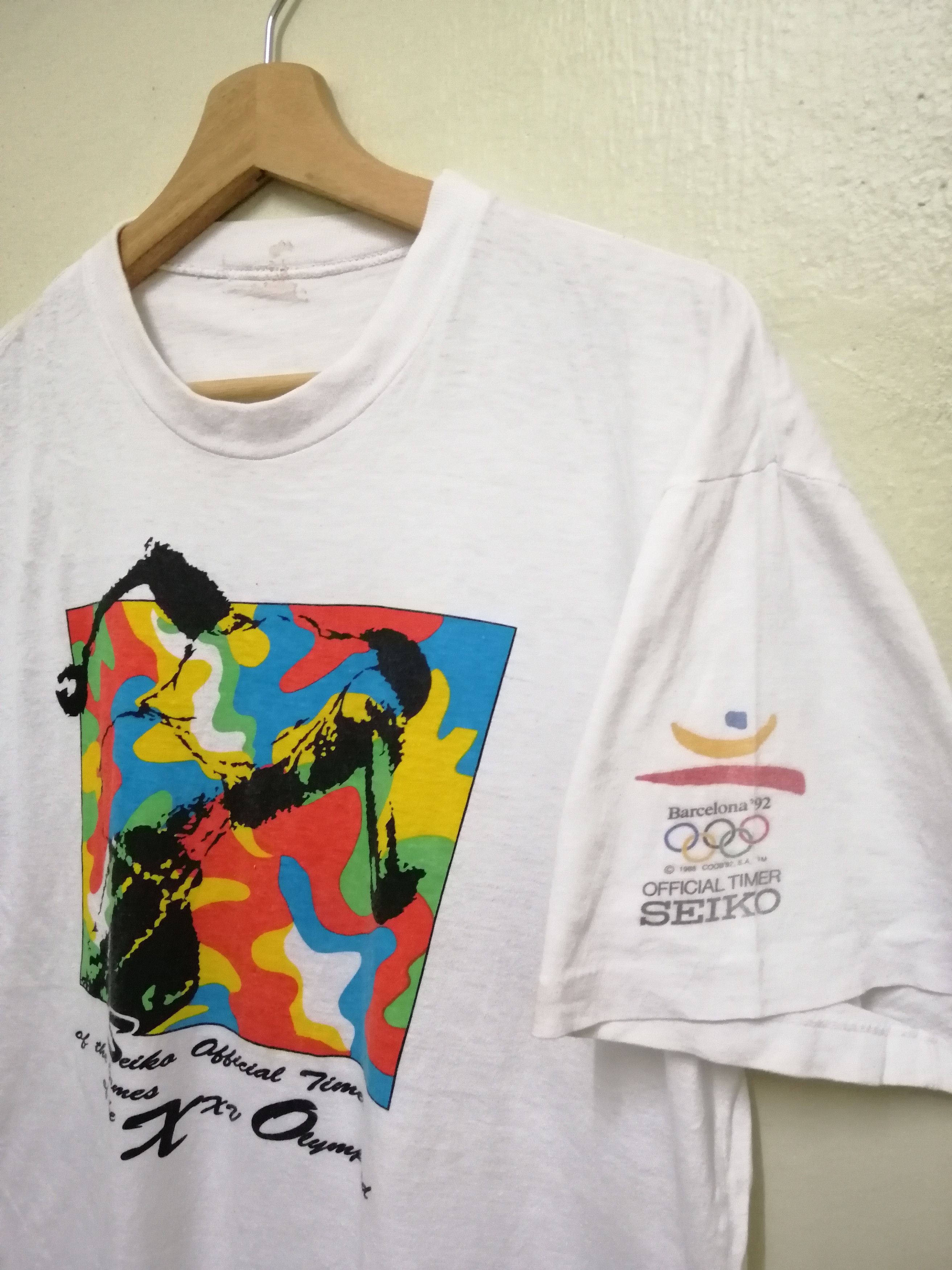 Seiko × USA Olympics × Vintage Vintage 1992 Olympic Barcelona Seiko Official Timer Tshirt Size US M / EU 48-50 / 2 - 1 Thumbnail