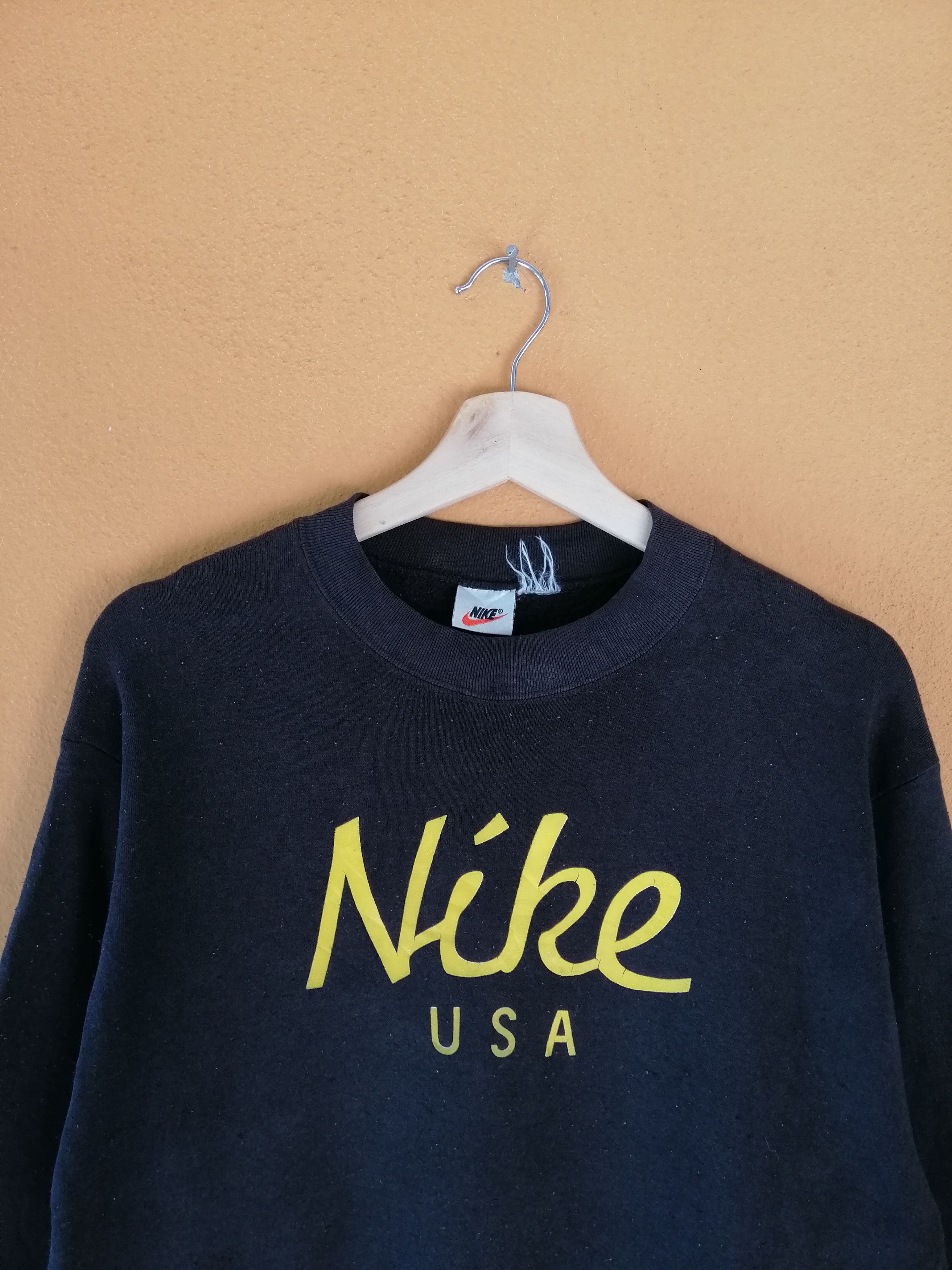 Nike × Vintage Vintage 90s Nike USA Spellout Sweatshirt Big Logo Medium Size US M / EU 48-50 / 2 - 4 Thumbnail