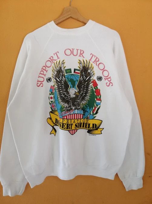Tultex × Vintage Vintage Desert Storm 90’s Militaryary Sweatshirt Size US XL / EU 56 / 4 - 2 Thumbnail
