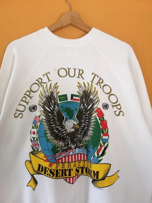 Tultex × Vintage Vintage Desert Storm 90’s Militaryary Sweatshirt Size US XL / EU 56 / 4 - 3 Thumbnail