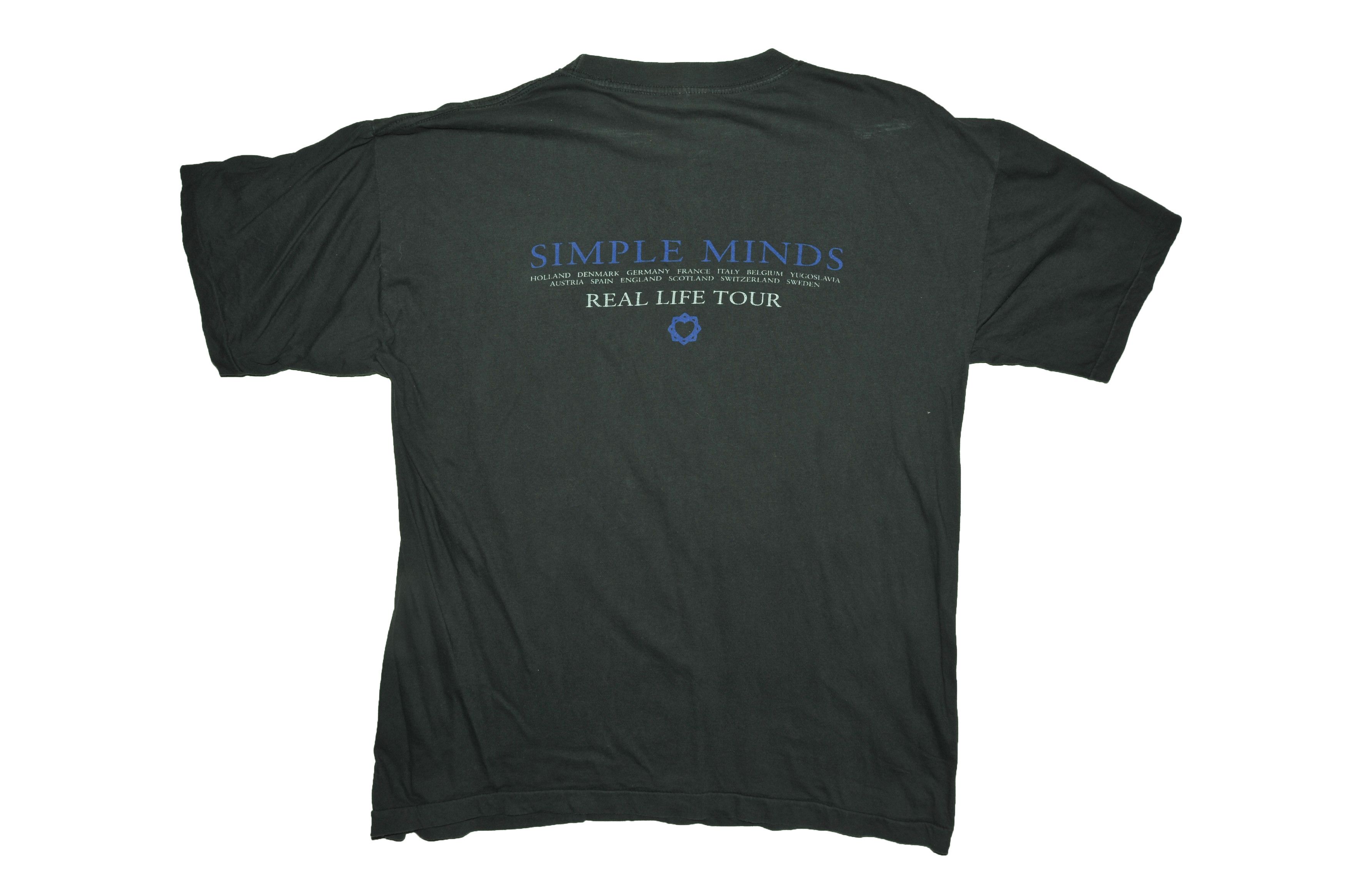 Vintage Vintage 90s Simple Minds Real Life 1991 Tour T-shirt Size US L / EU 52-54 / 3 - 2 Thumbnail
