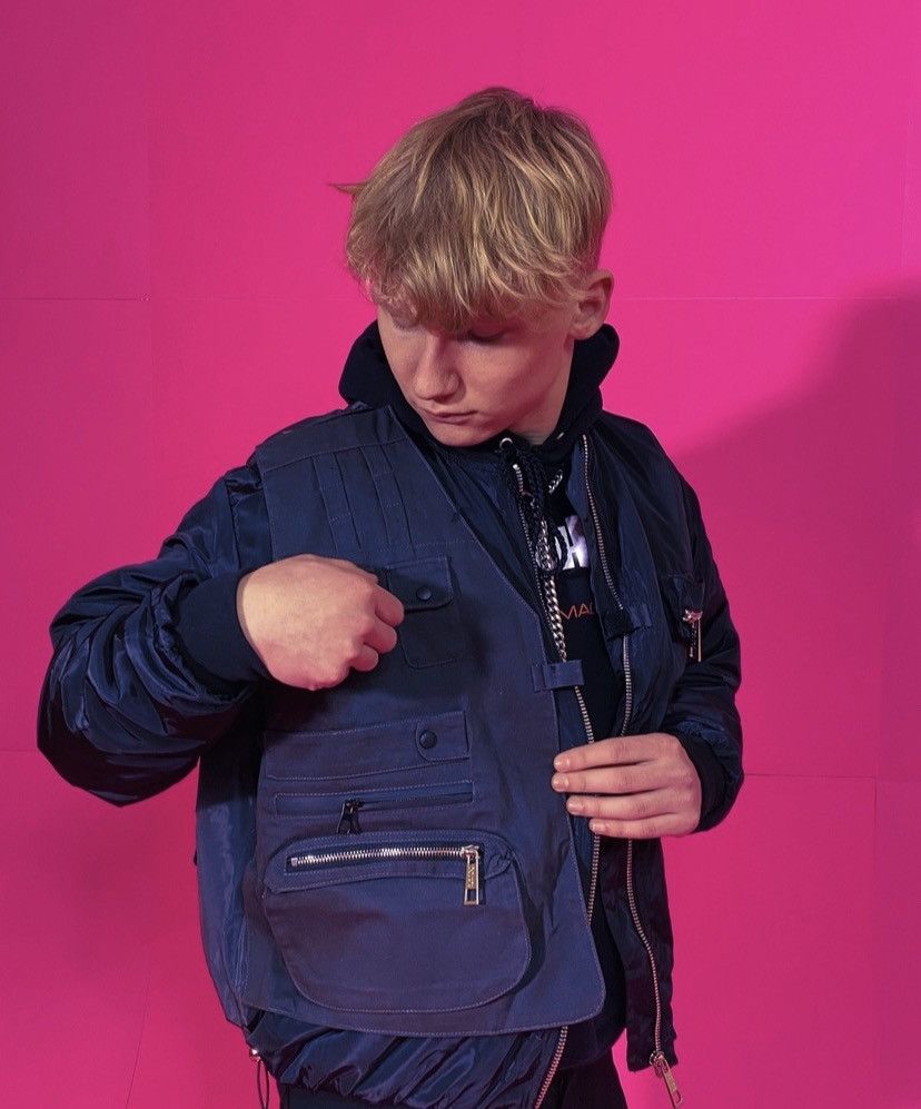 Boohoo Burna Boy Bomber Jacket With Utility Vest Size US L / EU 52-54 / 3 - 5 Thumbnail