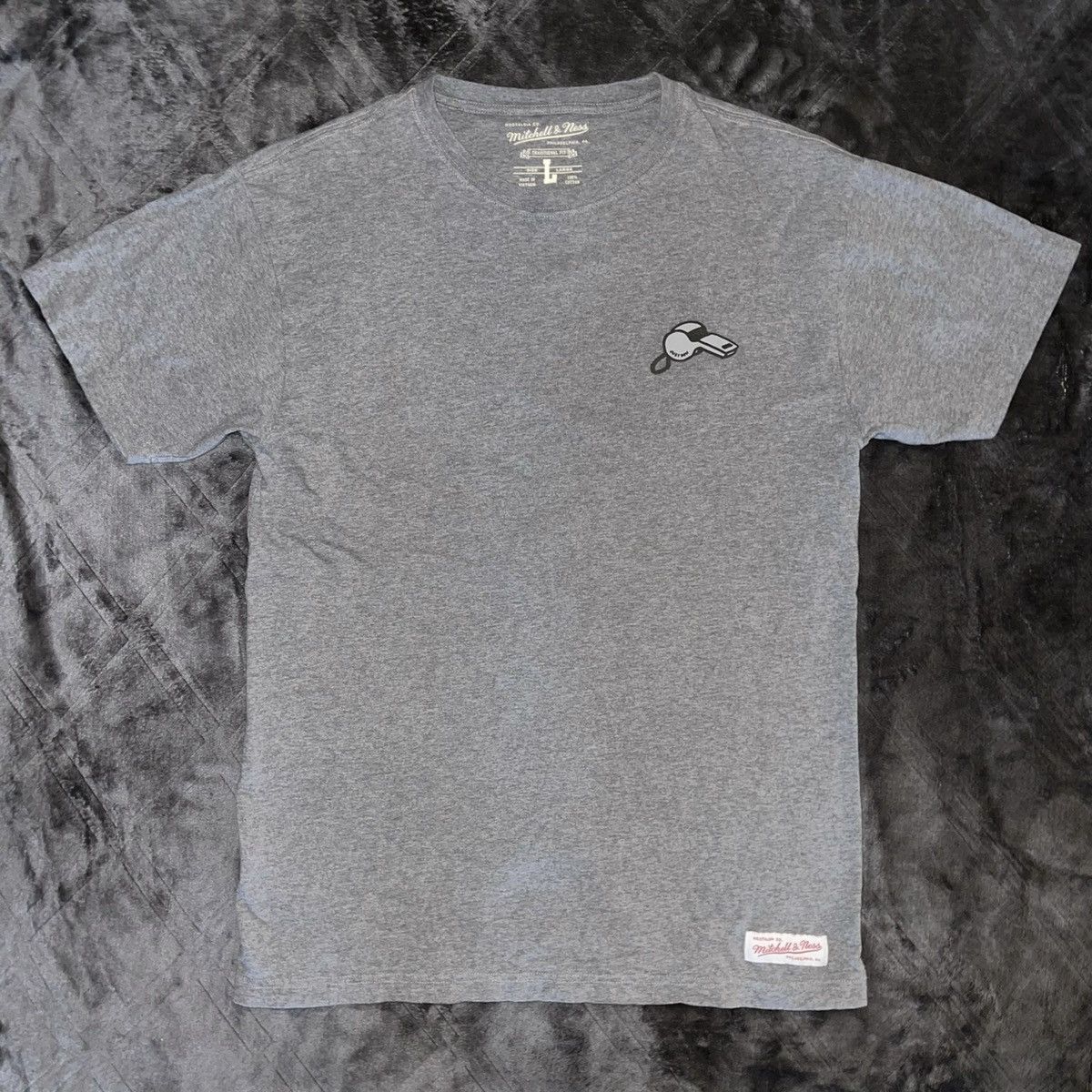 Just Don × Mitchell & Ness Just Don Mitchell & Ness SAMPLE 17 grey referee whistle tee Size US L / EU 52-54 / 3 - 1 Thumbnail
