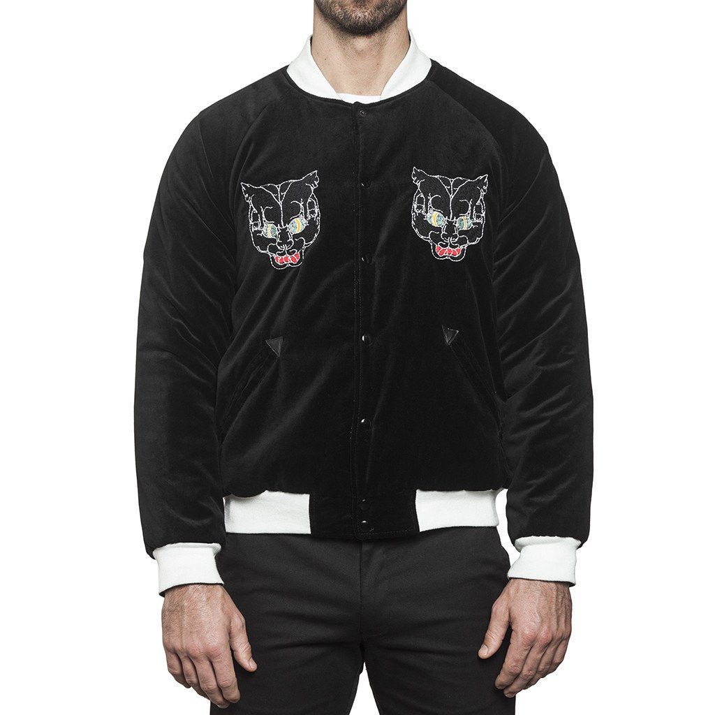 Huf SUKAJAN Black CAT Riversible Satin Line Jacket Black Size US M / EU 48-50 / 2 - 1 Thumbnail