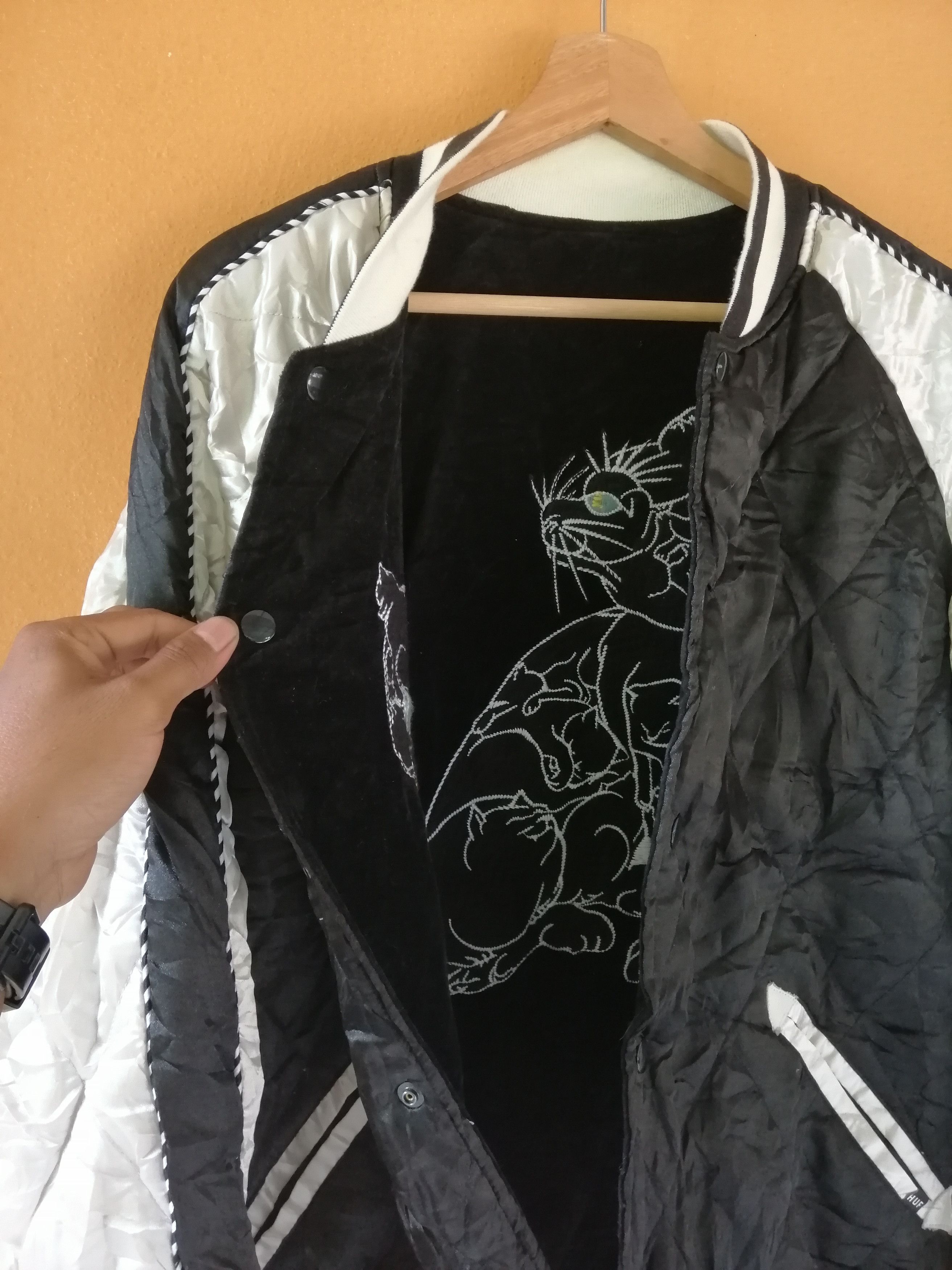 Huf SUKAJAN Black CAT Riversible Satin Line Jacket Black Size US M / EU 48-50 / 2 - 3 Thumbnail