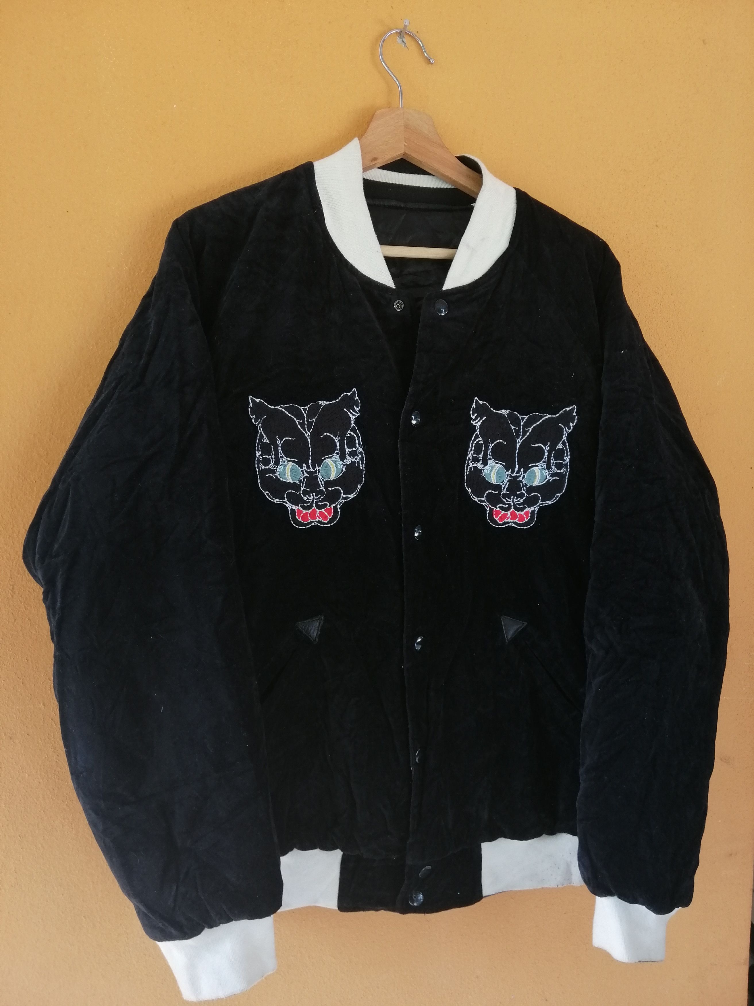 Huf SUKAJAN Black CAT Riversible Satin Line Jacket Black Size US M / EU 48-50 / 2 - 12 Thumbnail