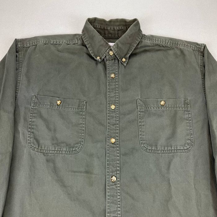 Faded Glory Vintage Faded Glory Authentic Wear Button Down Shirt Green ...