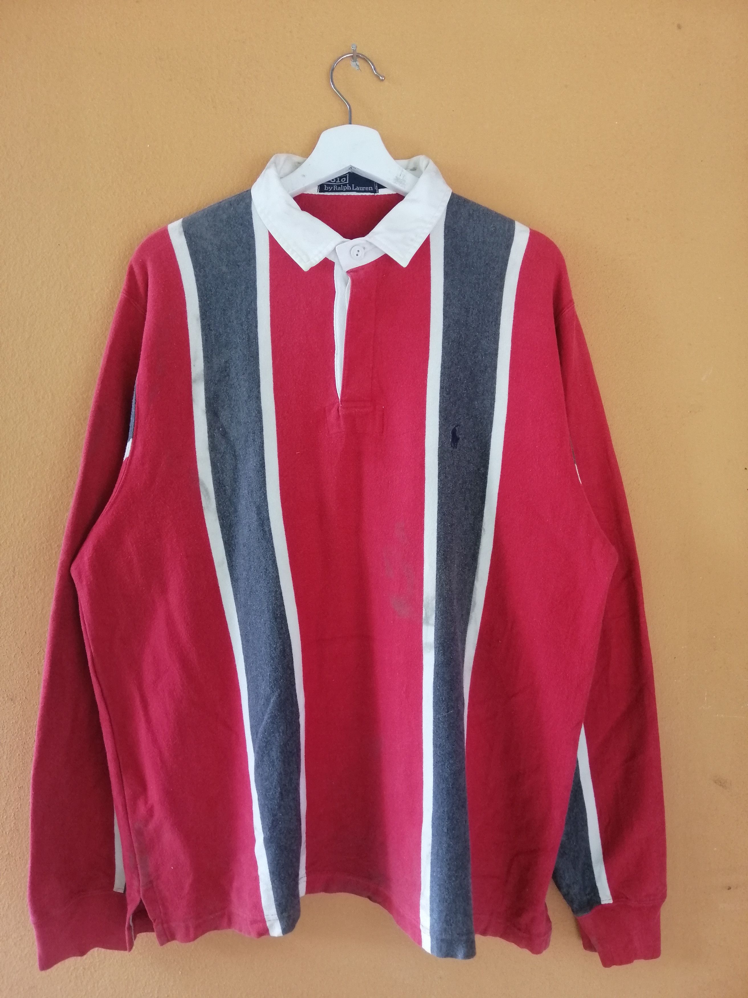 Polo Ralph Lauren Vintage polo Ralph Lauren Stripes Down Rugby B16 Size US L / EU 52-54 / 3 - 1 Thumbnail