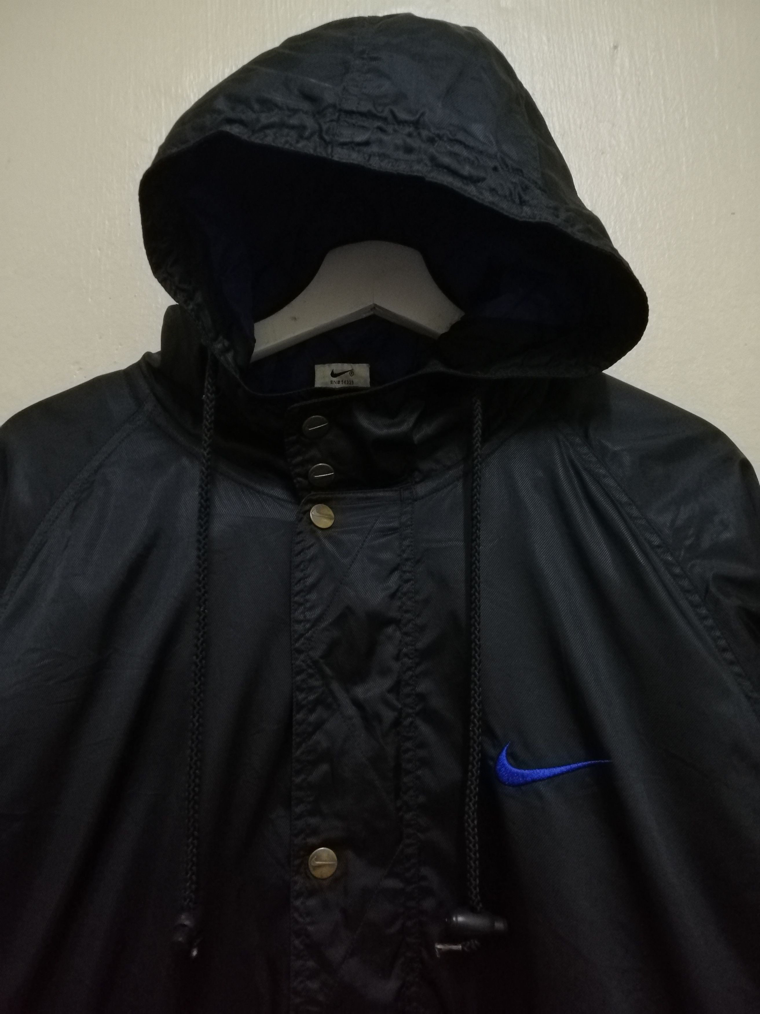 Nike Vintage 90s Nike Embroidery Big Swoosh Long Jacket Hoodie Size US XL / EU 56 / 4 - 7 Thumbnail