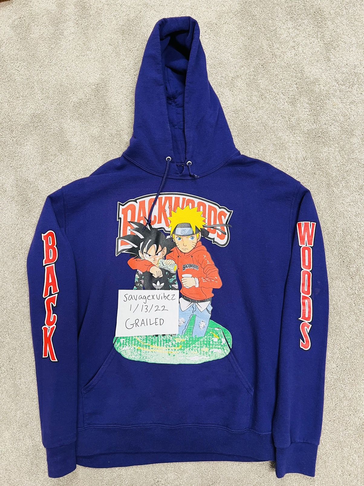 Adidas Streetwear BACKWOODS Goku and Naruto Hoodie Grailed