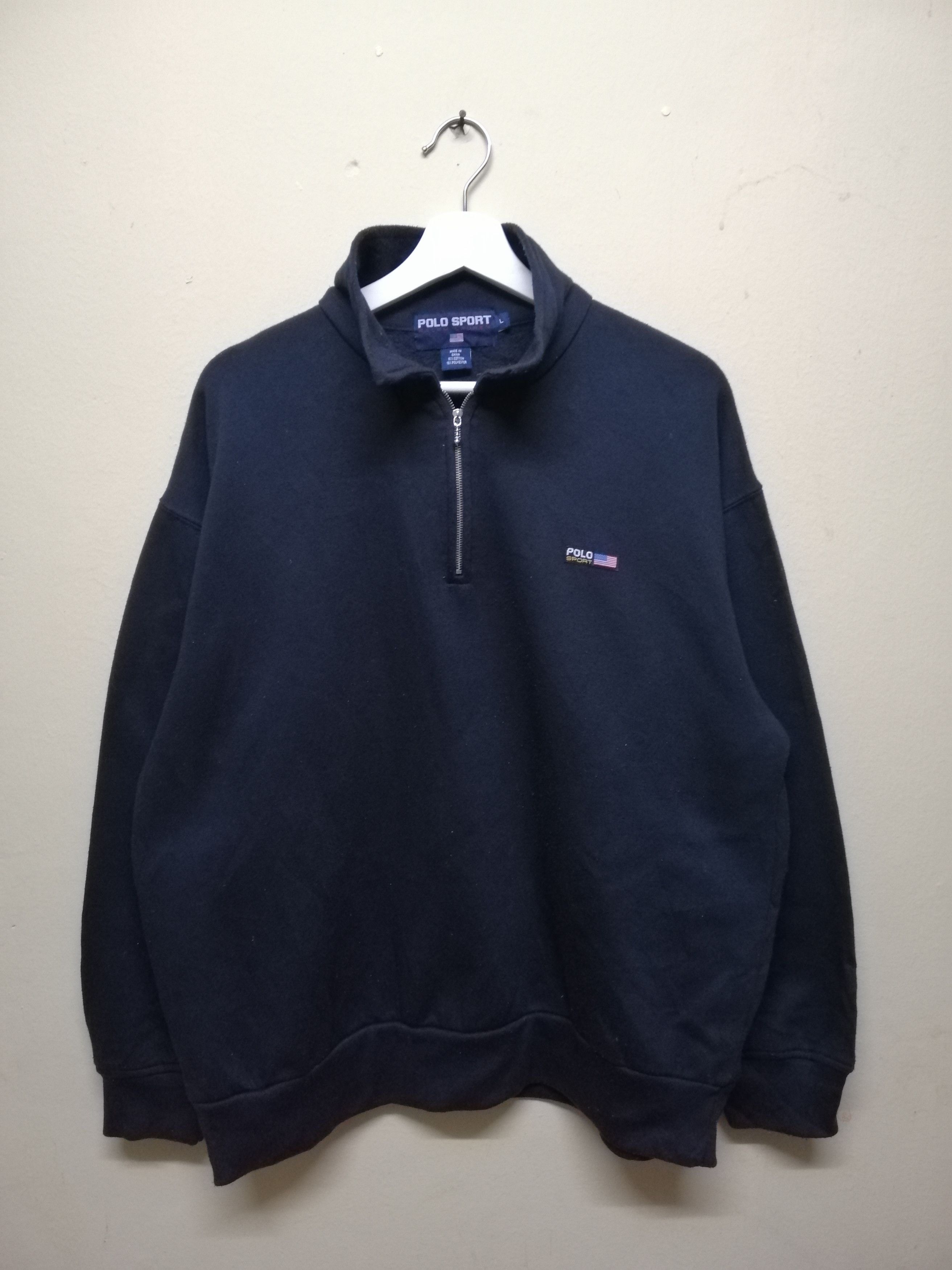 Polo Ralph Lauren Vintage Polo Sport Big Logo Half Zipper Sweatshirt B2 Size US L / EU 52-54 / 3 - 4 Thumbnail
