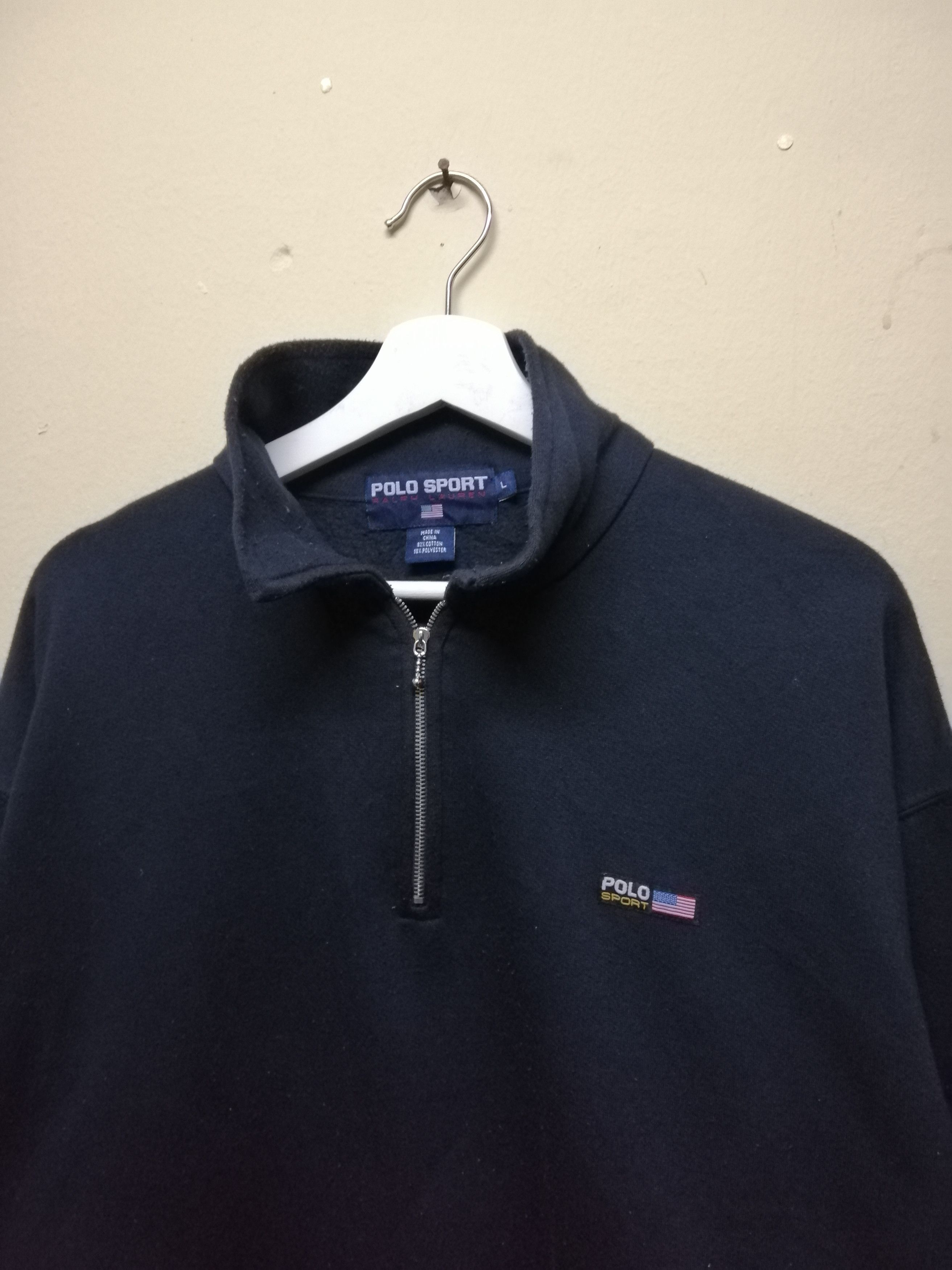 Polo Ralph Lauren Vintage Polo Sport Big Logo Half Zipper Sweatshirt B2 Size US L / EU 52-54 / 3 - 3 Thumbnail