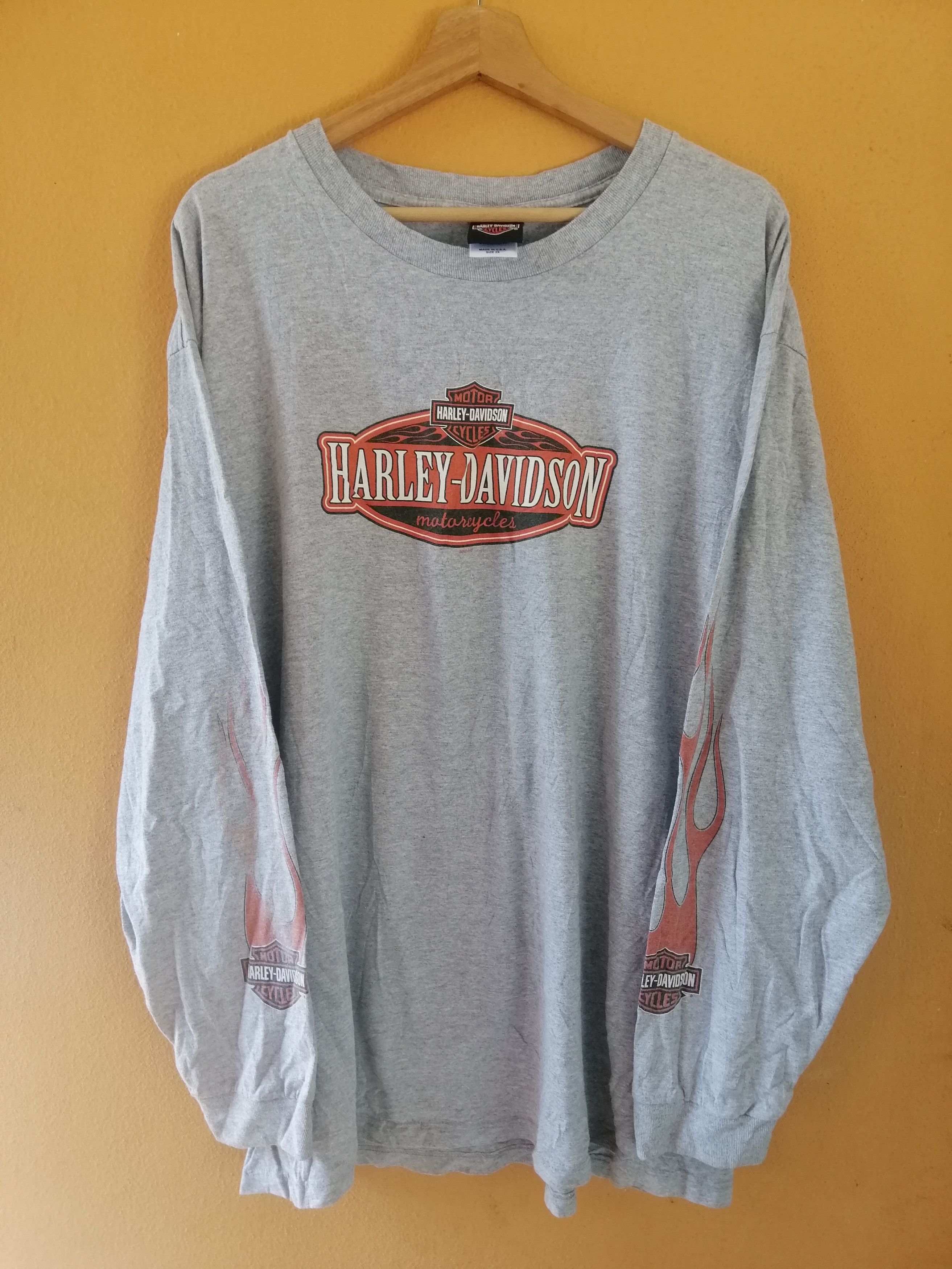 Harley Davidson × Vintage Vintage Harley Davidson Long Sleeve T Shirt Size US XL / EU 56 / 4 - 2 Thumbnail
