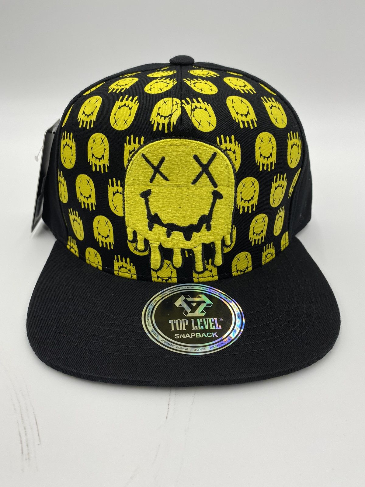Vintage Drippy Pac-Man Black Adjustable Snapback | Grailed