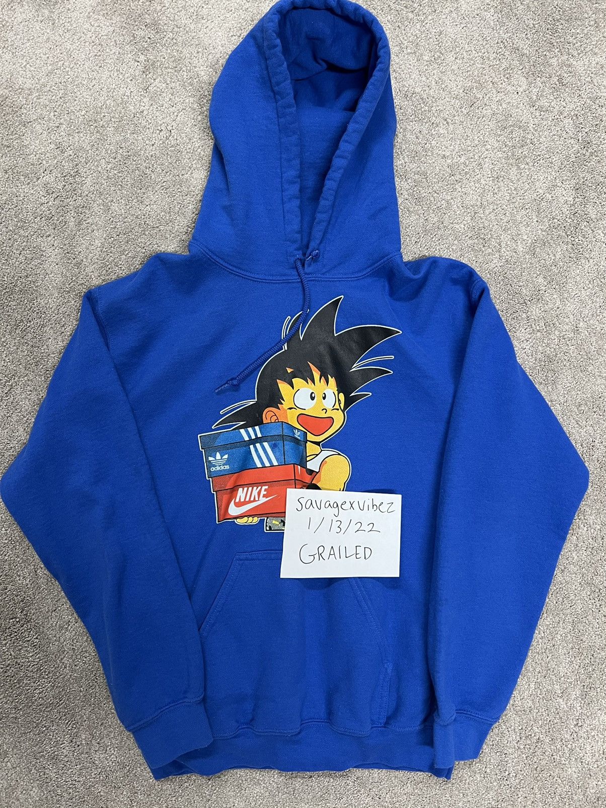 Adidas Nike Streetwear Blue Hypebeast Goku Hoodie Grailed