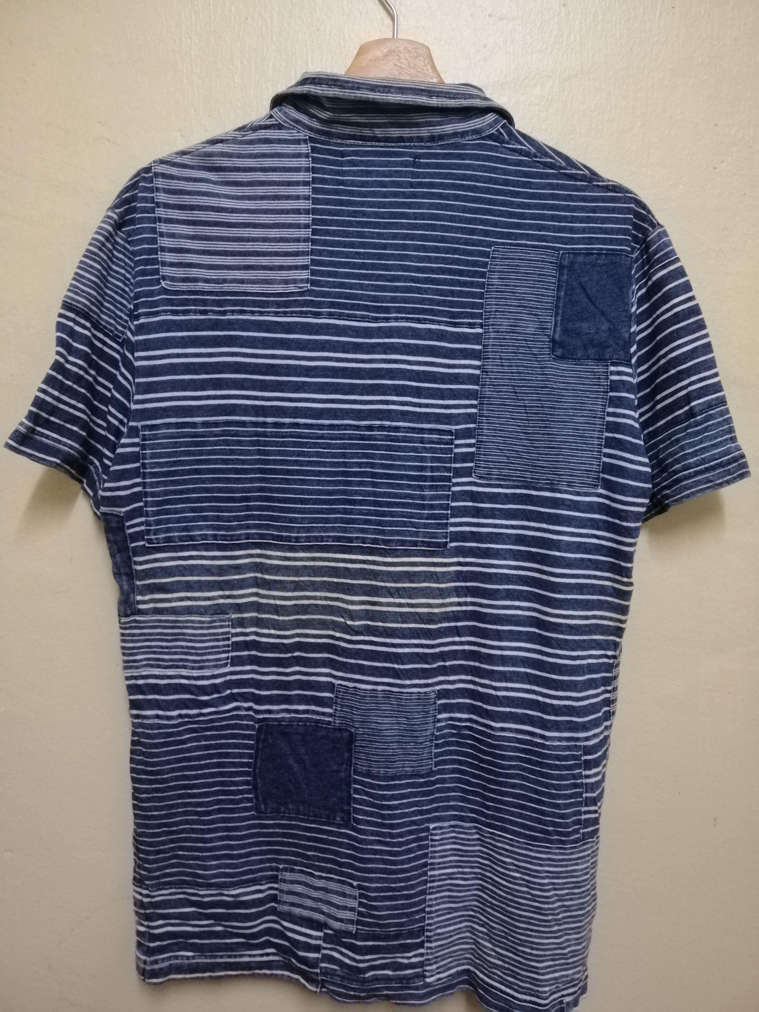 Polo Ralph Lauren Vintage Polo Ralph Lauren Patchwork Stripes Polo Tshirt Size US M / EU 48-50 / 2 - 2 Thumbnail