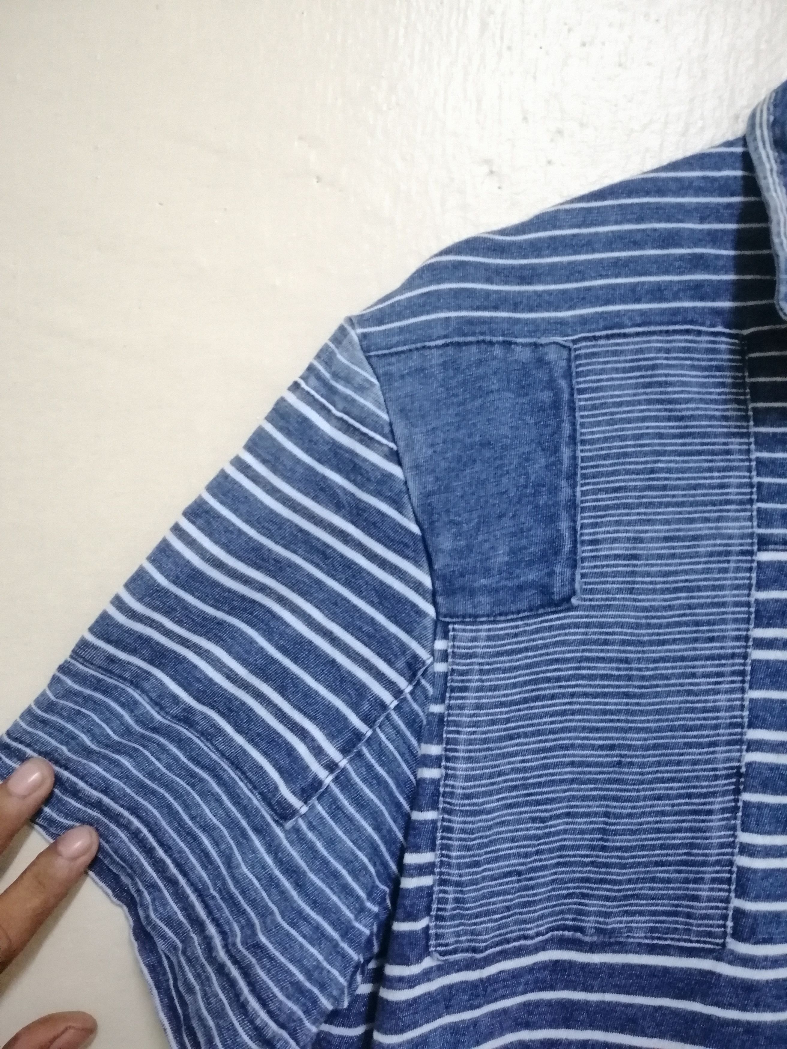 Polo Ralph Lauren Vintage Polo Ralph Lauren Patchwork Stripes Polo Tshirt Size US M / EU 48-50 / 2 - 3 Thumbnail