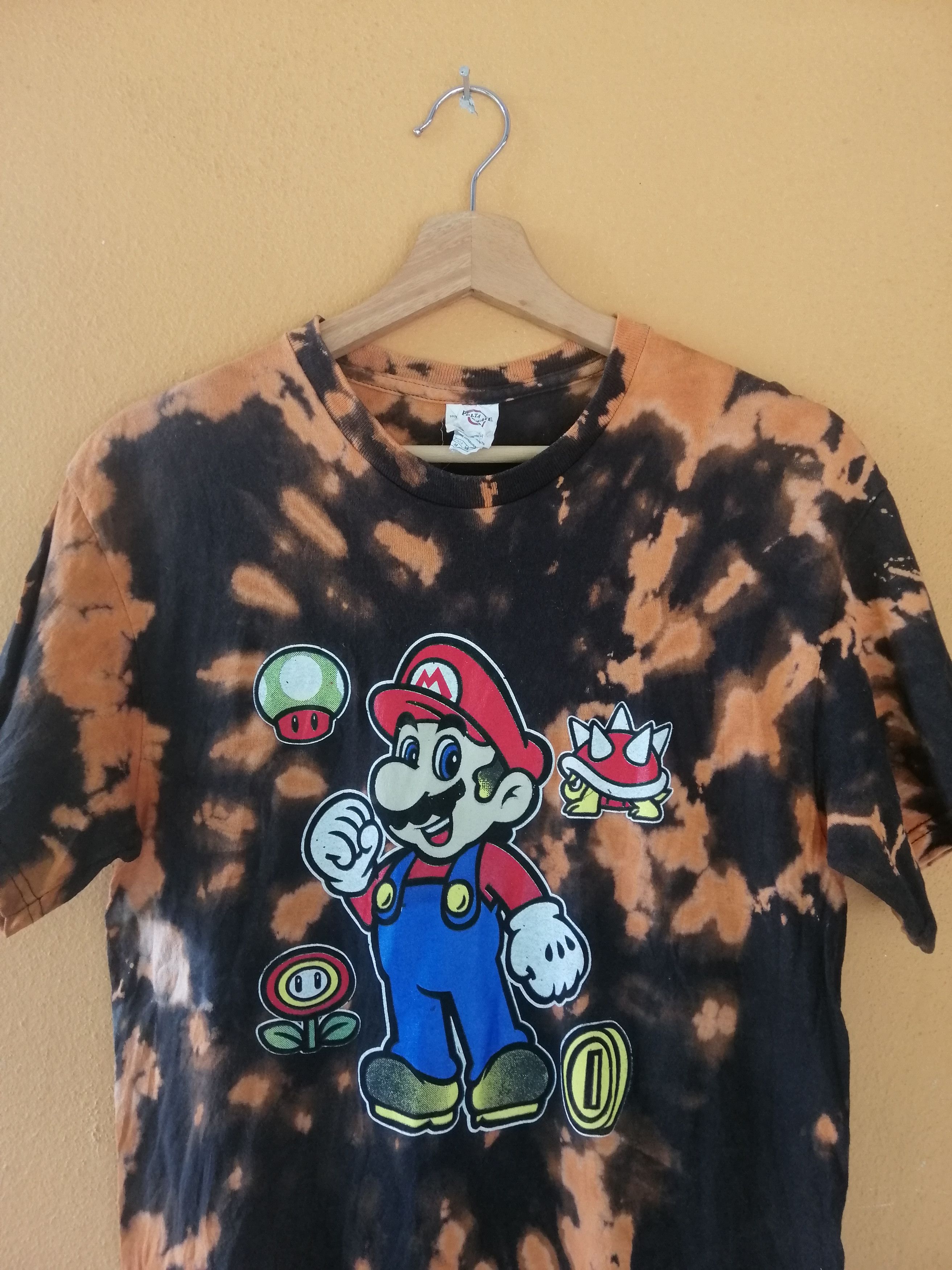 Cartoon Network × Nintendo × Vintage Vintage Super Mario Acid Wash Tie Dye Tshirt Size US M / EU 48-50 / 2 - 4 Thumbnail