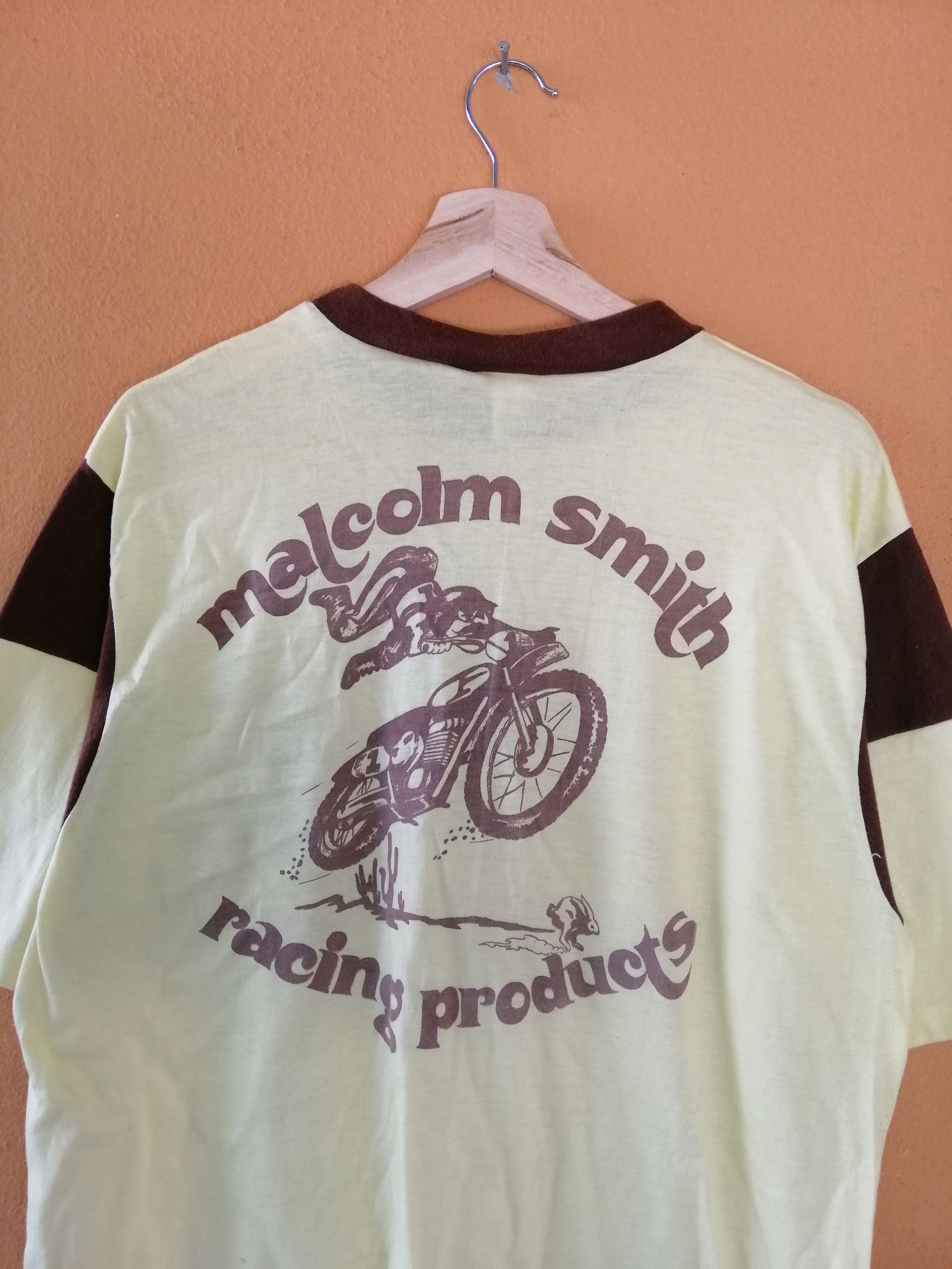 Hanes × Vintage Vintage 80s Malcolm Smith Racing Products Motocross tee Size US L / EU 52-54 / 3 - 7 Thumbnail