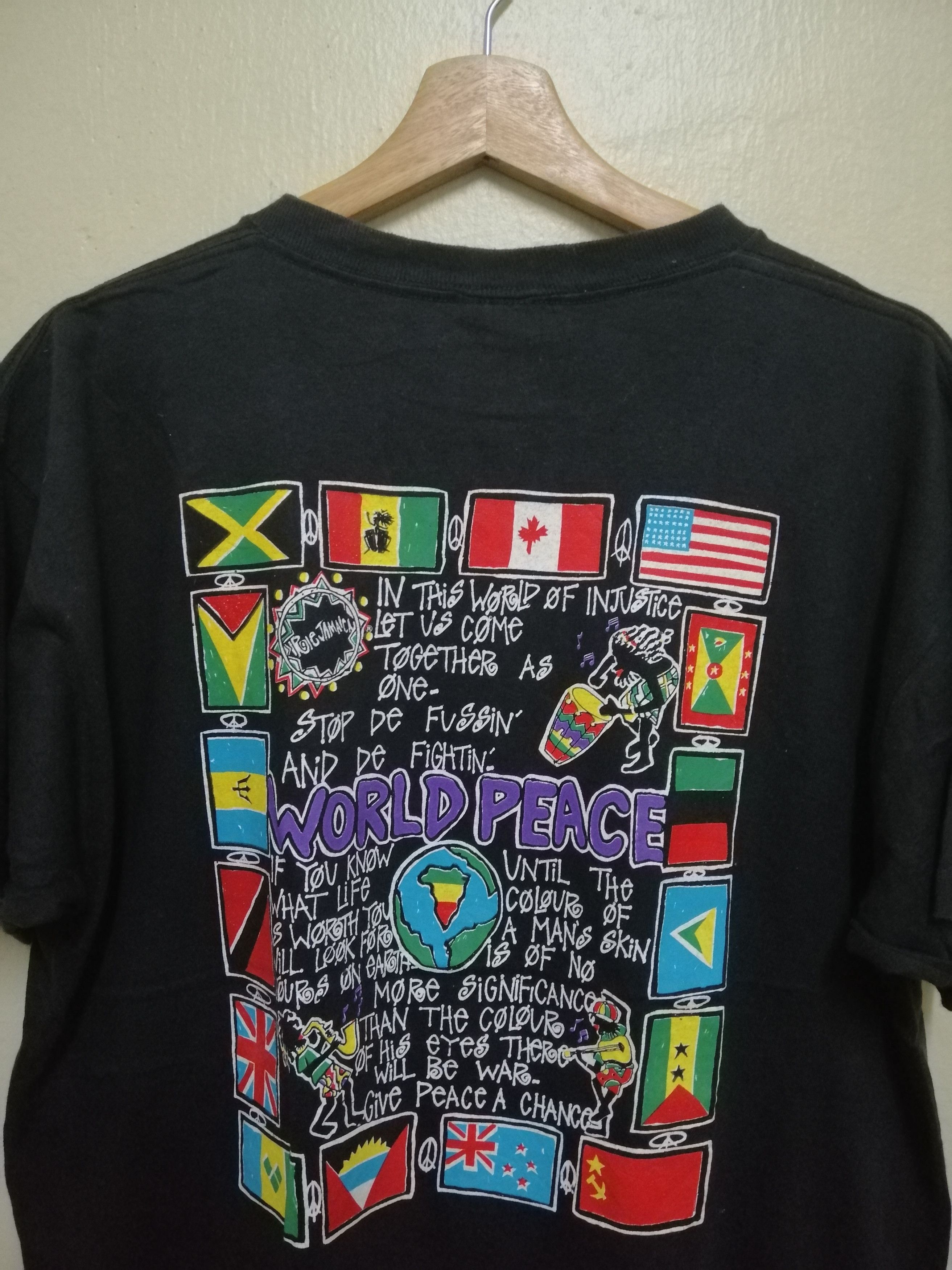 Band Tees Vintage 90s IRIE JAMAICA World Peace Size L Size US L / EU 52-54 / 3 - 2 Thumbnail