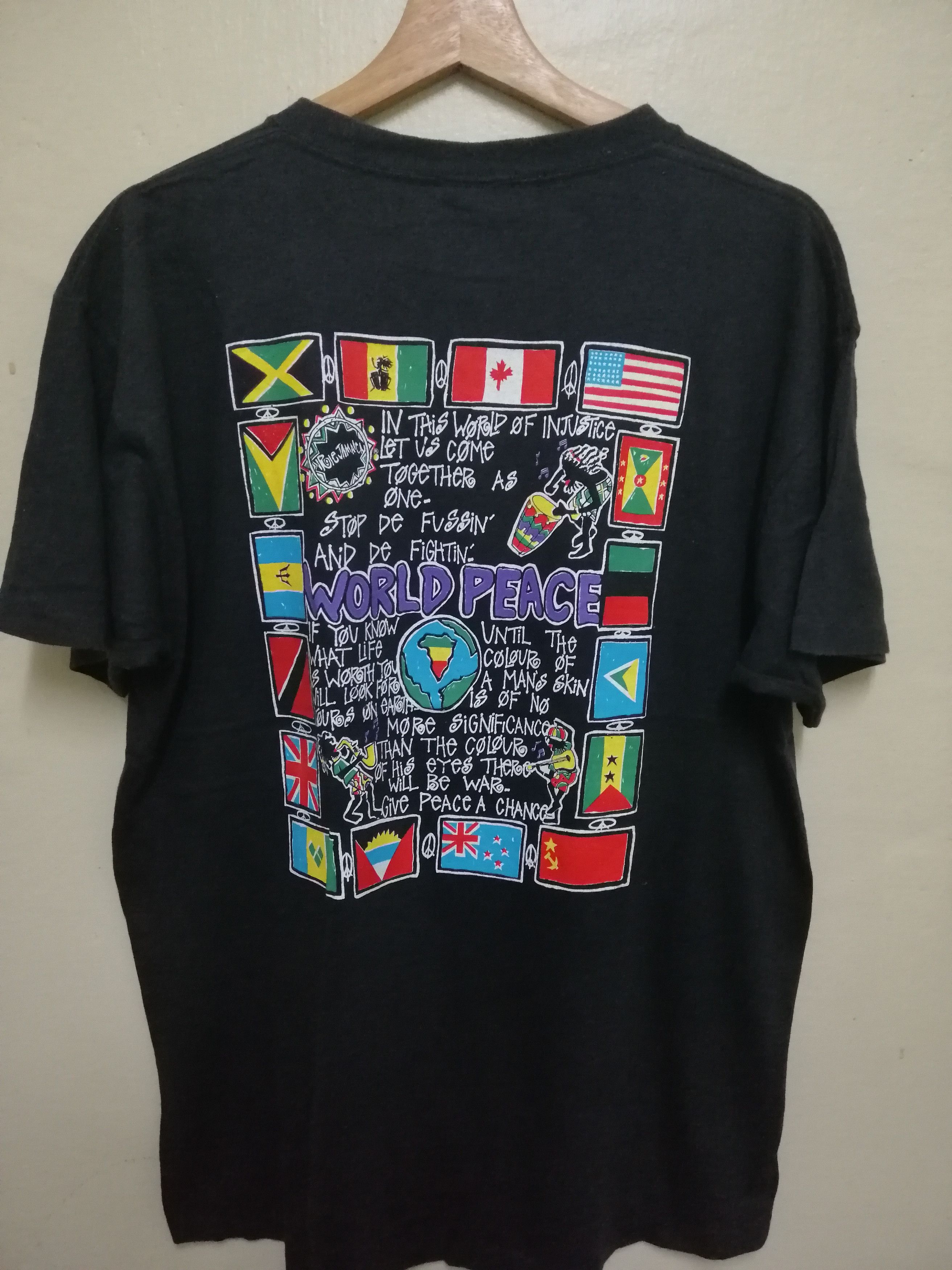 Band Tees Vintage 90s IRIE JAMAICA World Peace Size L Size US L / EU 52-54 / 3 - 1 Thumbnail