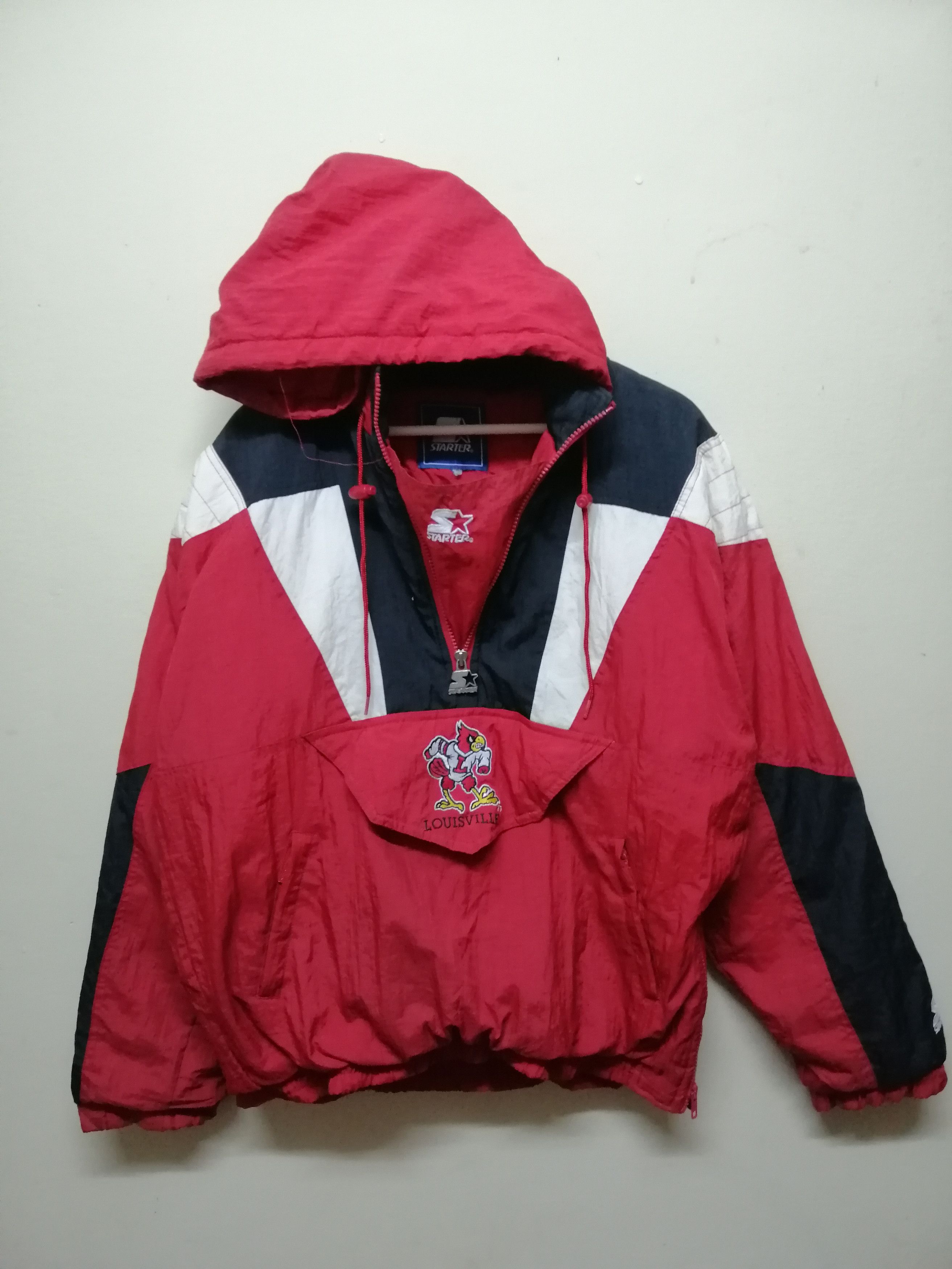 Vintage Louisville Cardinals Starter Puffer Jacket Size XL Red 