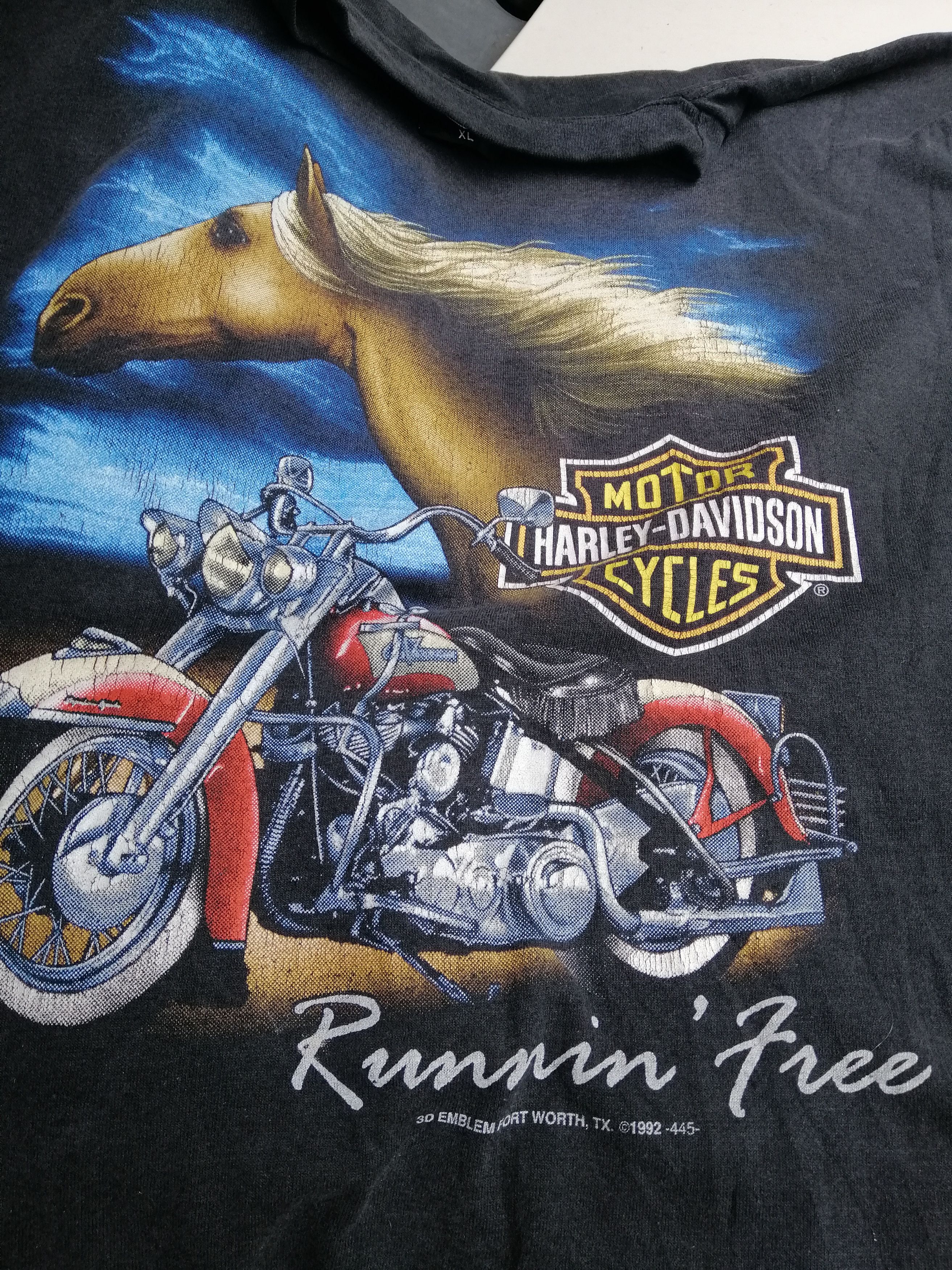 Harley Davidson Vintage 1992 Harley Davidson 3D Emblem Horse Shirt Size US L / EU 52-54 / 3 - 7 Thumbnail