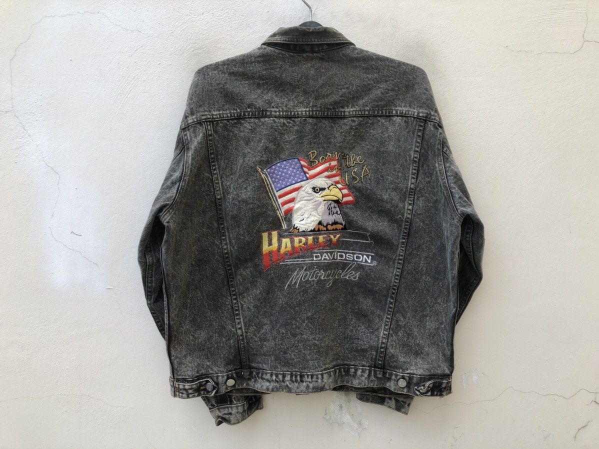 Harley Davidson Vintage 80s Harley Davidson Acid Wash Denim Trucker Jacket Size US XL / EU 56 / 4 - 3 Thumbnail
