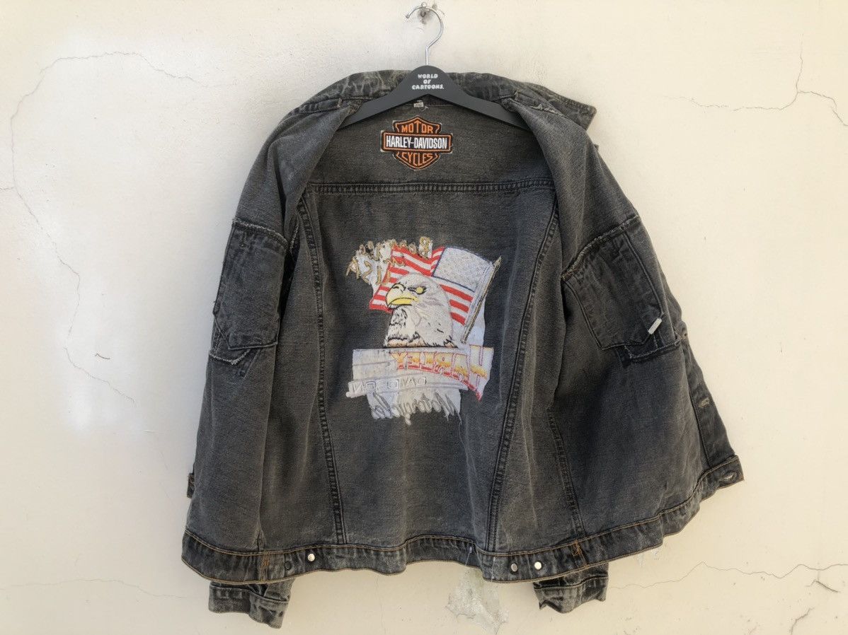 Harley Davidson Vintage 80s Harley Davidson Acid Wash Denim Trucker Jacket Size US XL / EU 56 / 4 - 13 Thumbnail