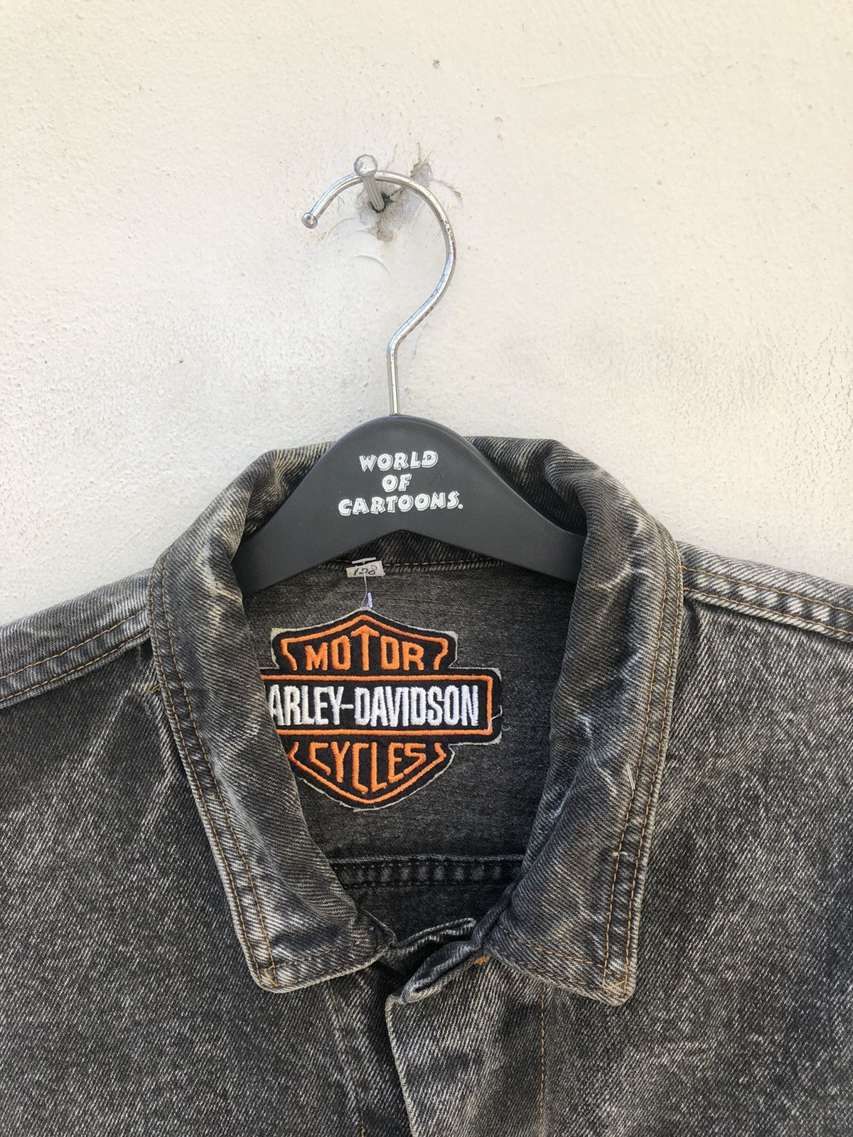 Harley Davidson Vintage 80s Harley Davidson Acid Wash Denim Trucker Jacket Size US XL / EU 56 / 4 - 10 Thumbnail