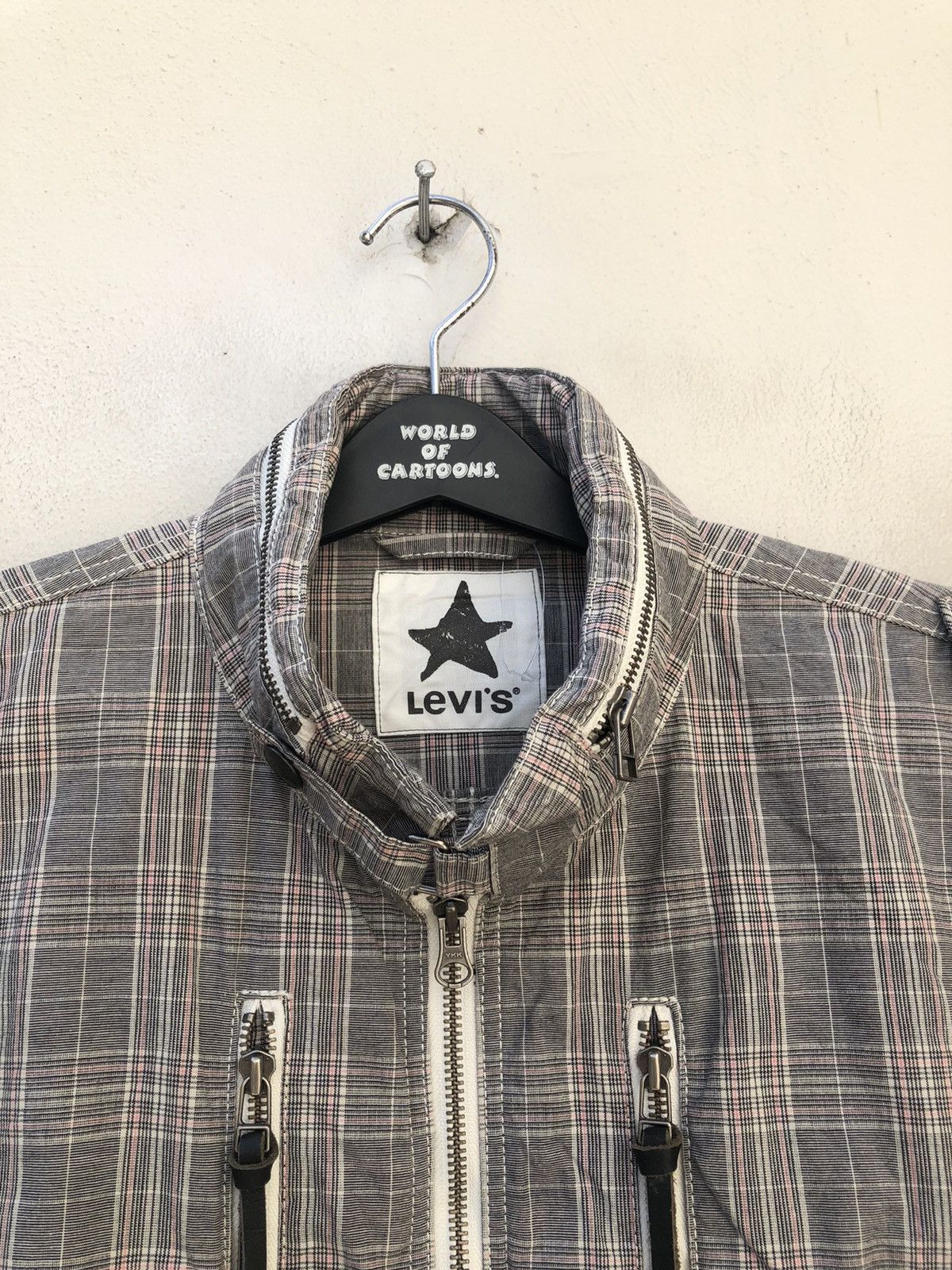 Levi's Vintage 2002 Levi’s Star Checks Moto Jacket Zipper Size US M / EU 48-50 / 2 - 5 Thumbnail