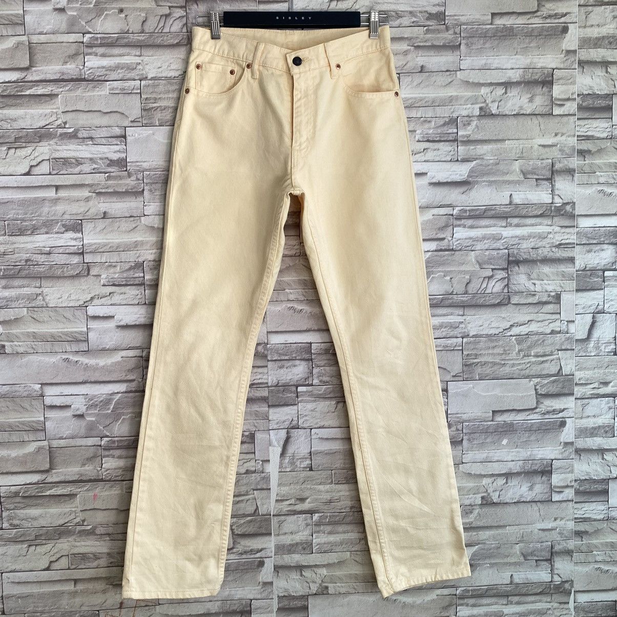 Levi's Vintage Levis 554 Jeans Straight Soft Yellow 29x32 Size US 29 - 3 Thumbnail