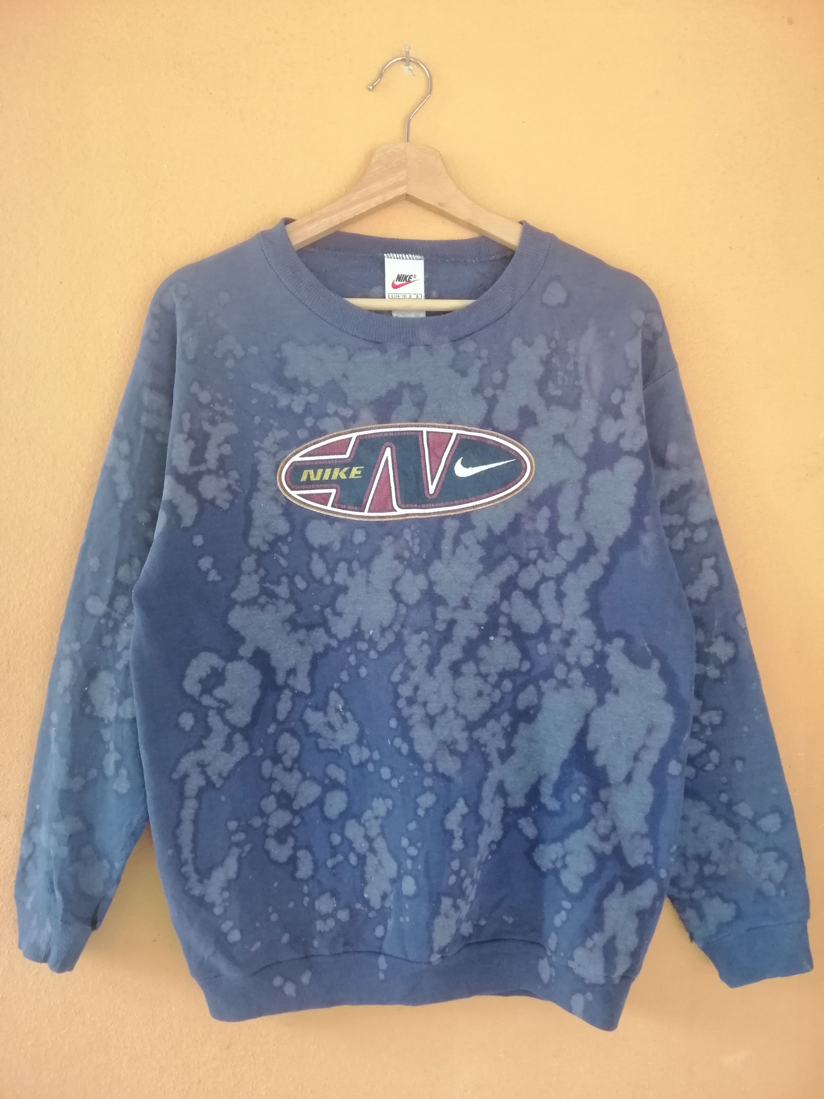 Nike × Vintage VINTAGE 90s NIKE FADED ACID WASH SWEATSHIRT MADE IN USA B13 Size US M / EU 48-50 / 2 - 1 Thumbnail