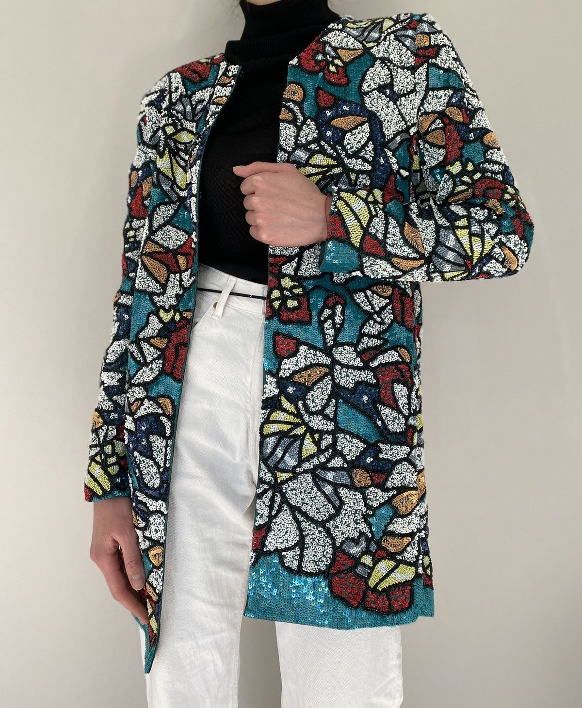 Vintage Rare Alice and Olivia Sequin Jacket Size US M / EU 48-50 / 2 - 2 Thumbnail