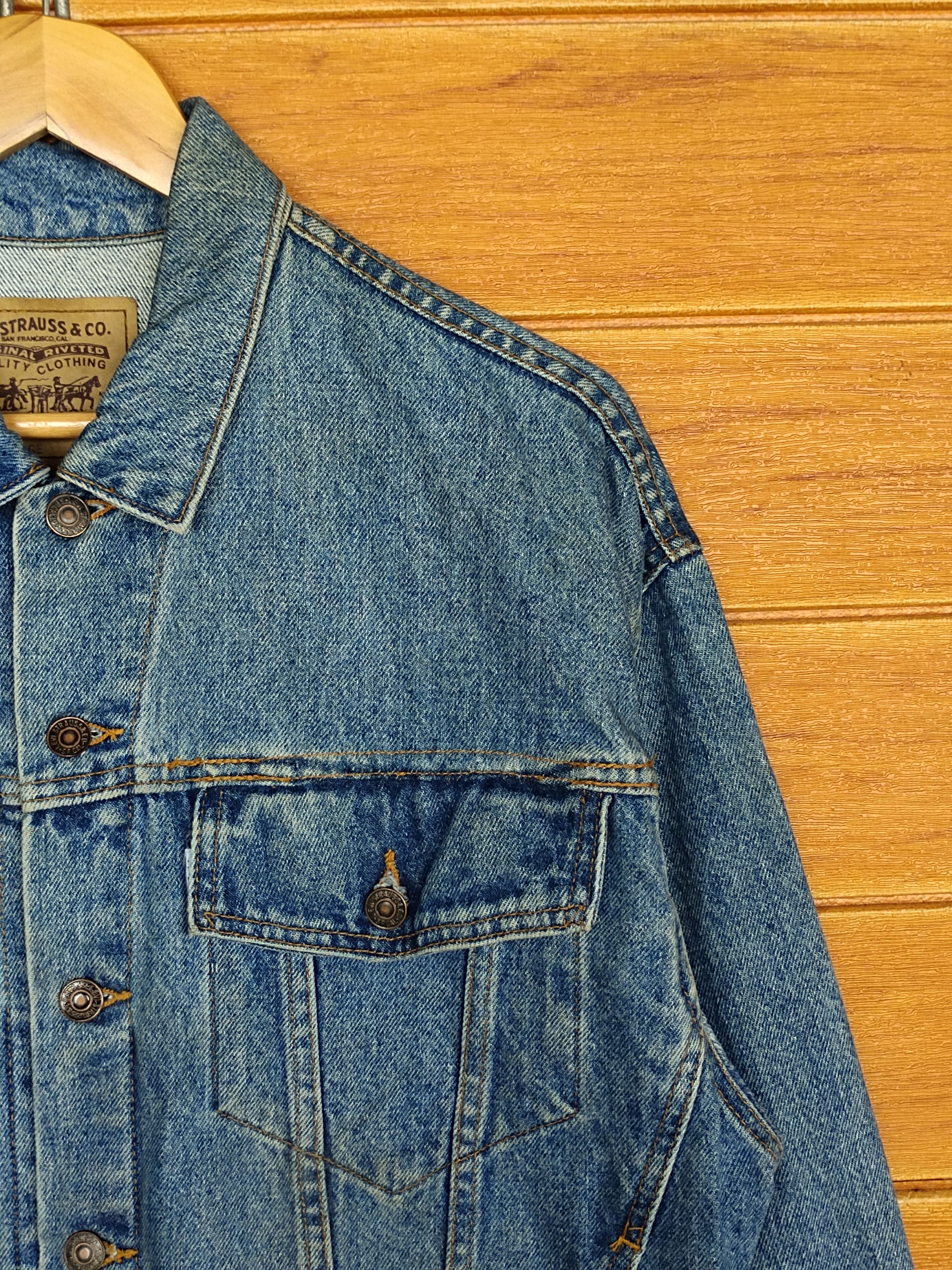 Levi's Vintage 1992 LEVIS Trucker Denim Jacket Size US L / EU 52-54 / 3 - 3 Thumbnail