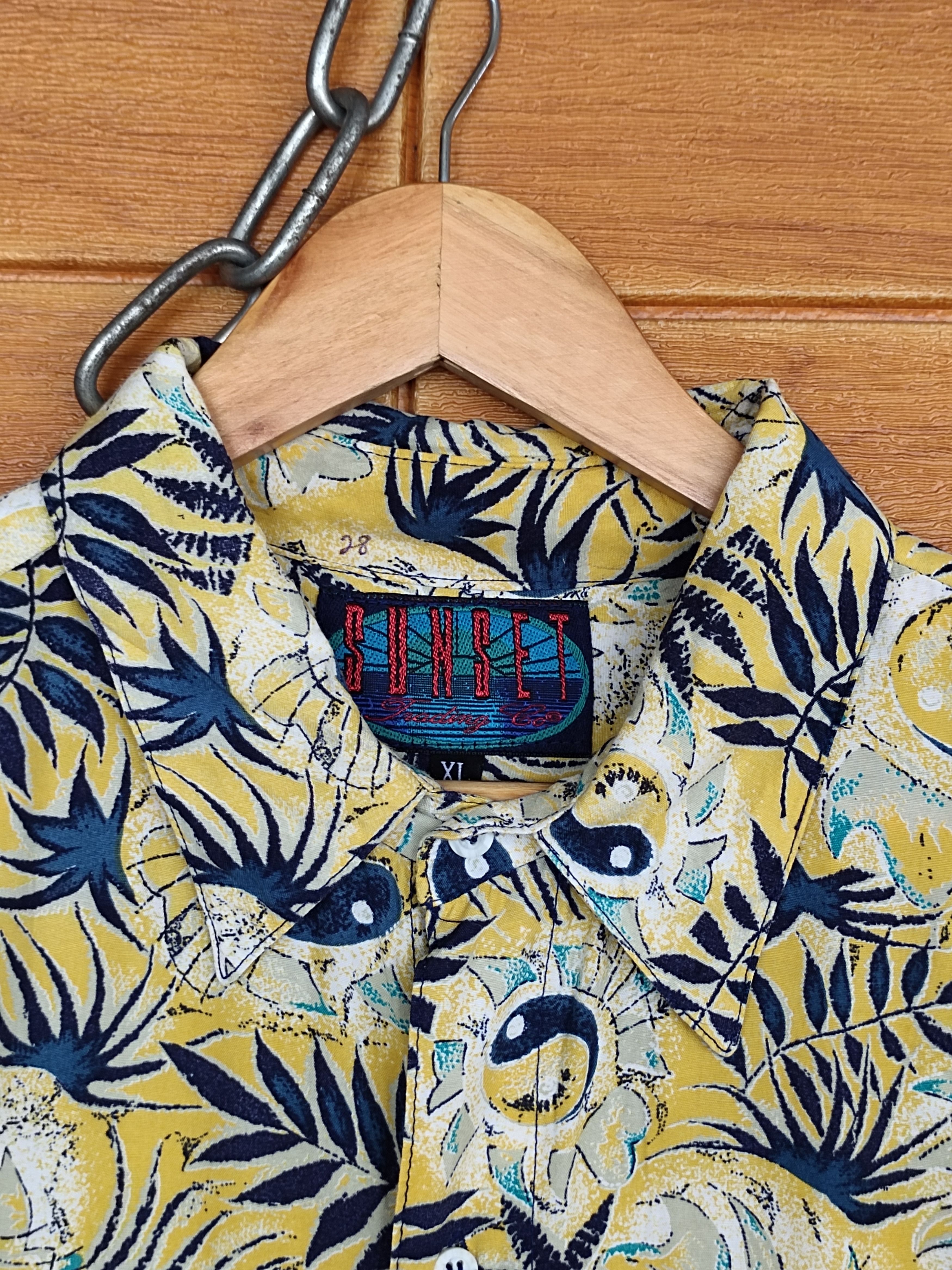 Sun Surf Vintage 80s Hawaiian SUNSET Ying & Yang Print Shirt Size US XL / EU 56 / 4 - 4 Thumbnail