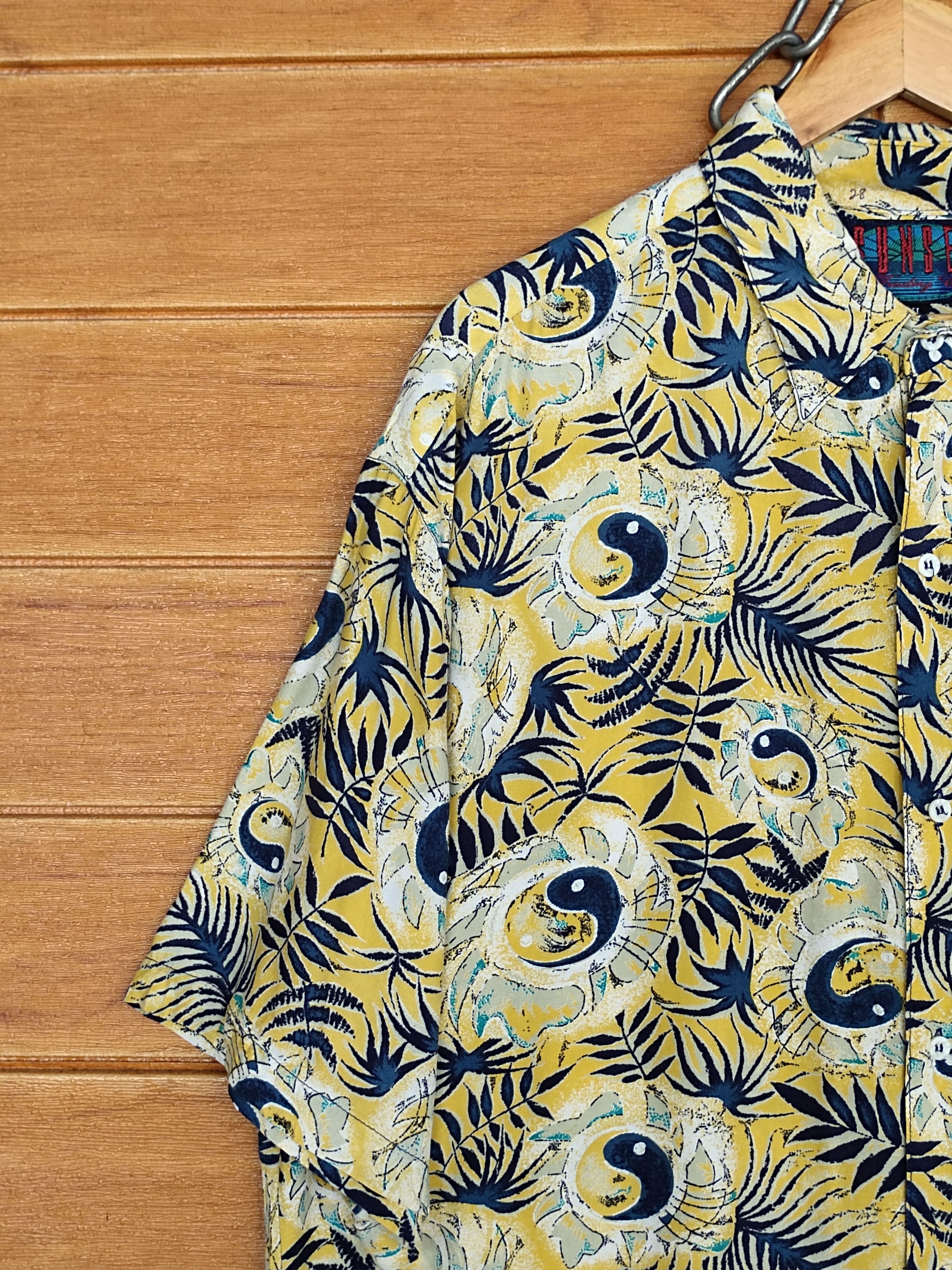 Sun Surf Vintage 80s Hawaiian SUNSET Ying & Yang Print Shirt Size US XL / EU 56 / 4 - 6 Thumbnail