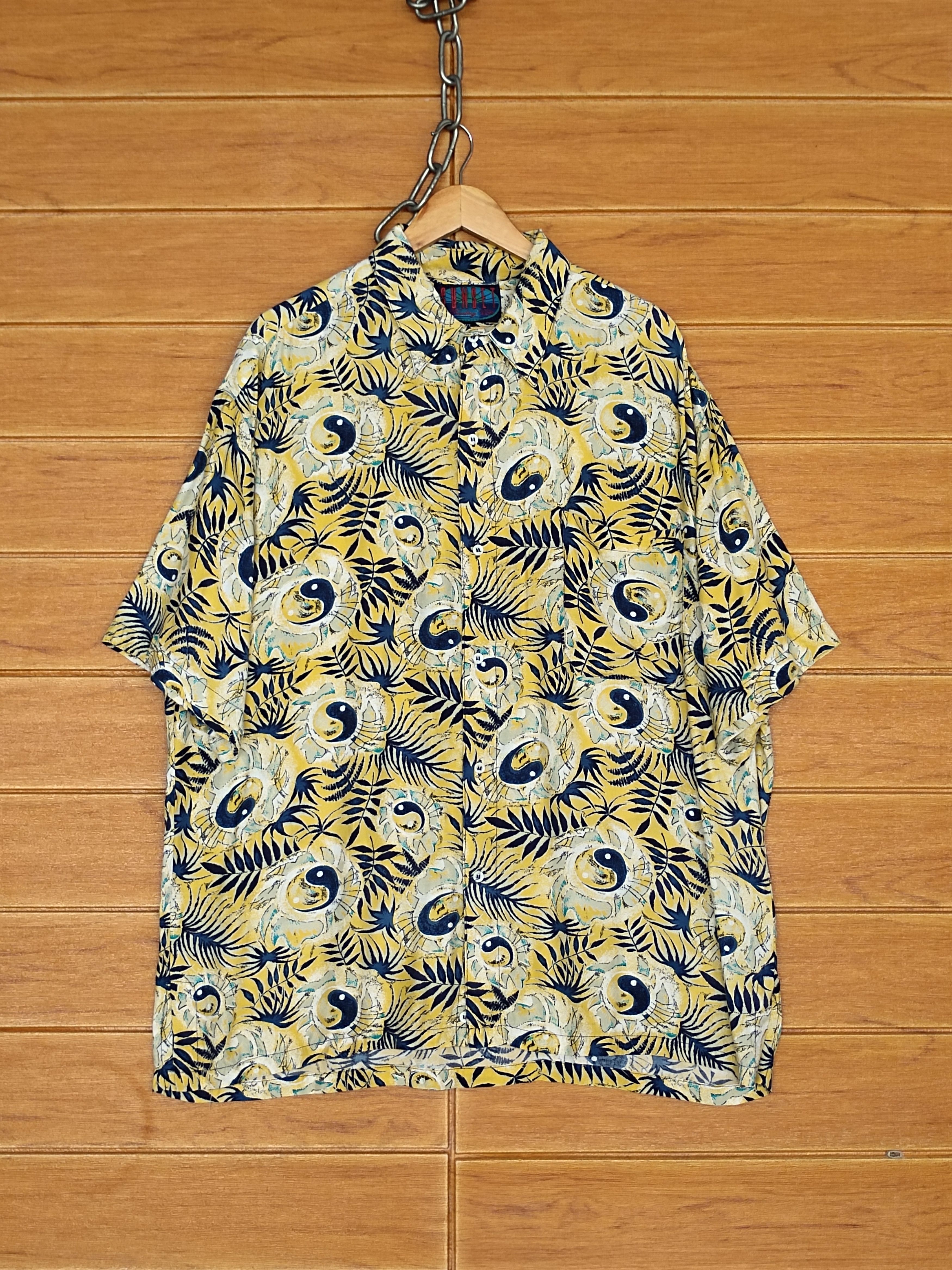 Sun Surf Vintage 80s Hawaiian SUNSET Ying & Yang Print Shirt Size US XL / EU 56 / 4 - 1 Thumbnail