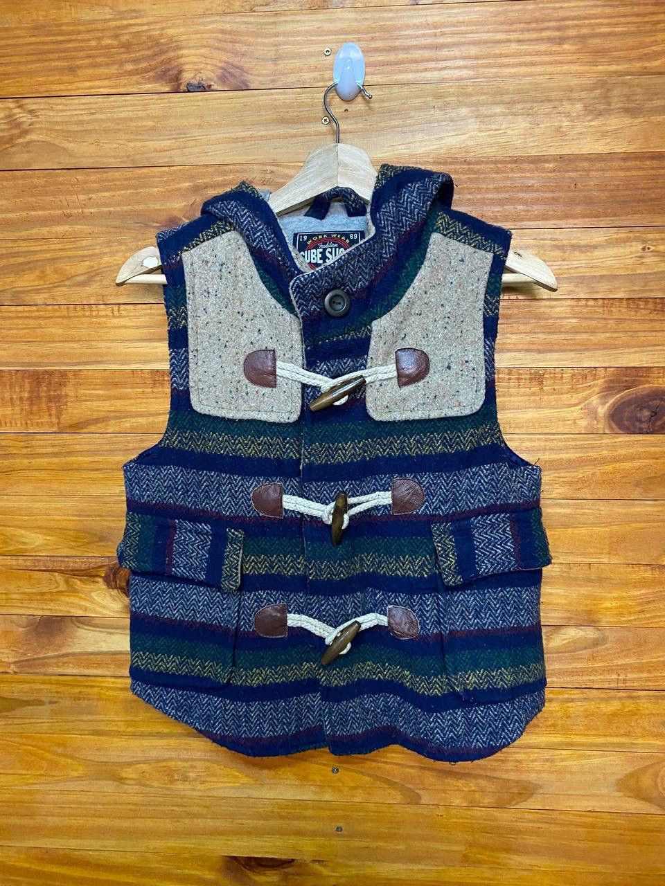 Japanese Brand Cube Sugar Work Wear Wool Tweed Vest Coat Size US S / EU 44-46 / 1 - 5 Thumbnail