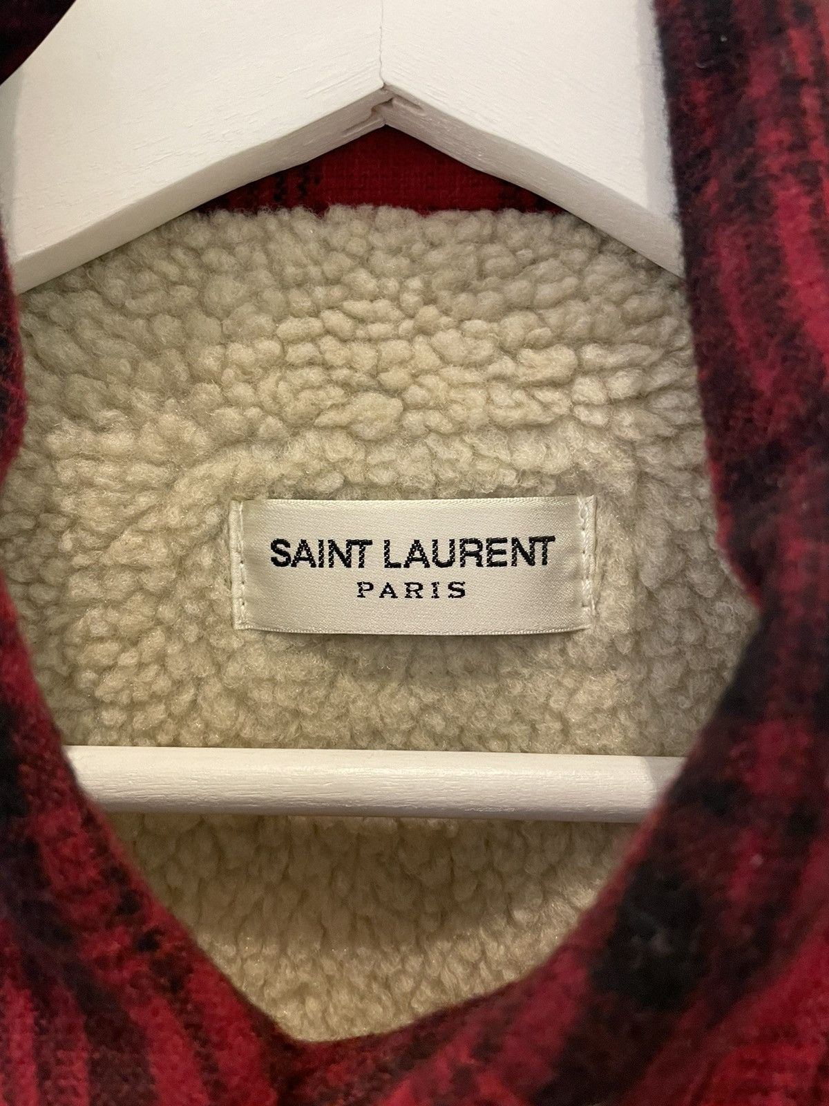 Saint Laurent Paris Saint Laurent flannel shirt jacket with shearling lining Size US M / EU 48-50 / 2 - 3 Thumbnail