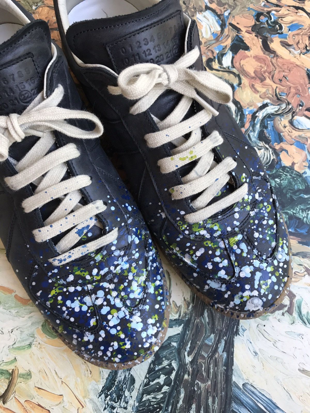 Maison Margiela Paint Splatter GATs | Grailed